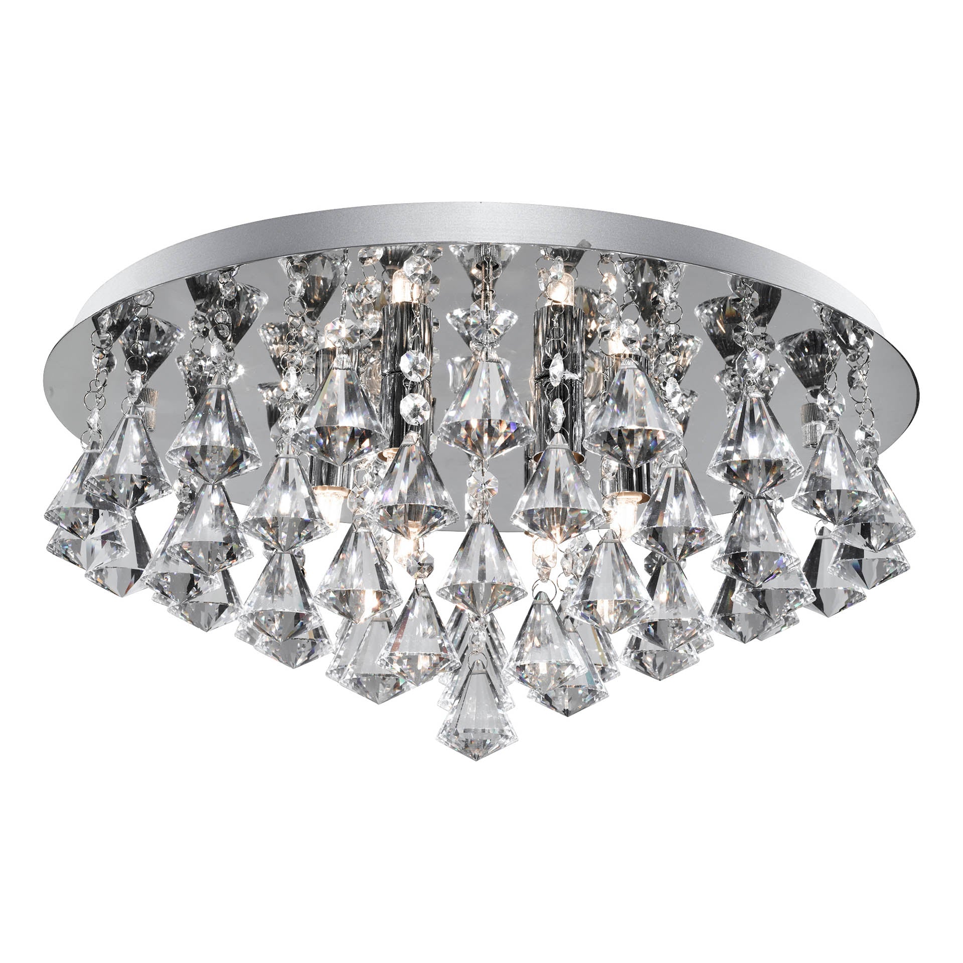 Hanna 8Lt Flush - Chrome Metal & Clear Crystal