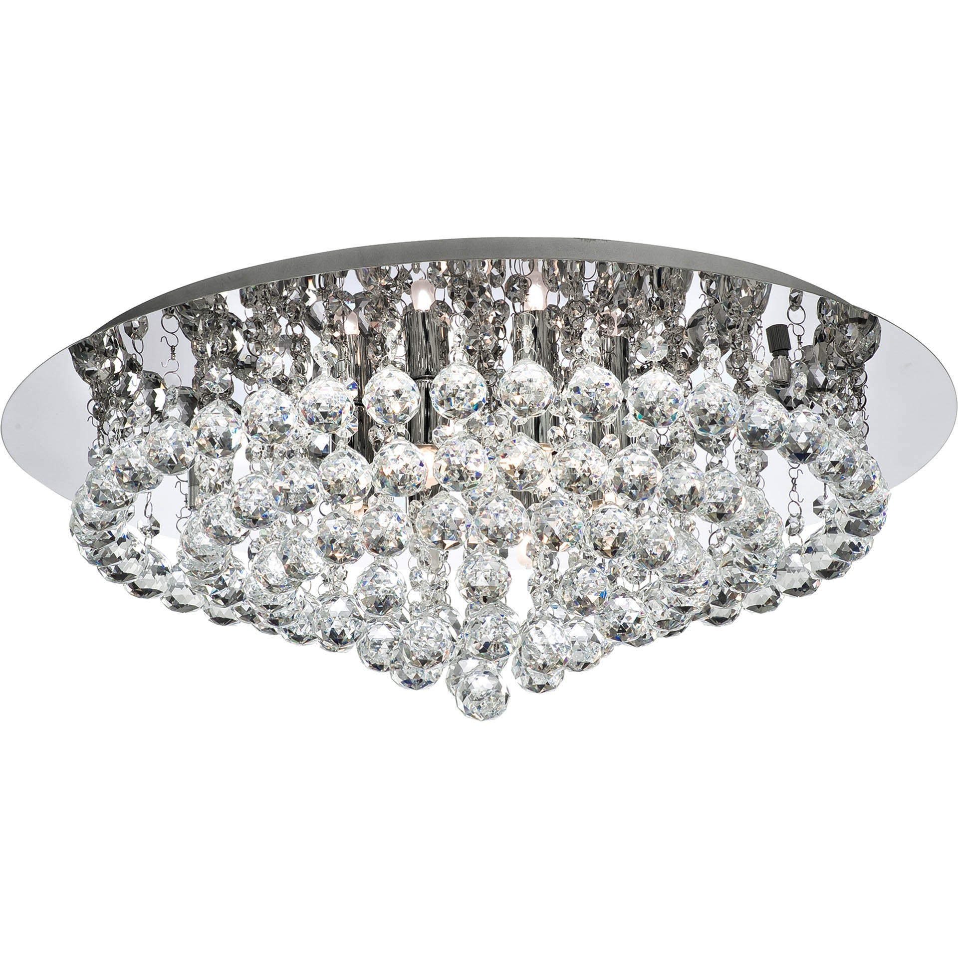 Hanna 8Lt Flush - Chrome Metal & Clear Crystal Chrome / 8 / 550 x 208