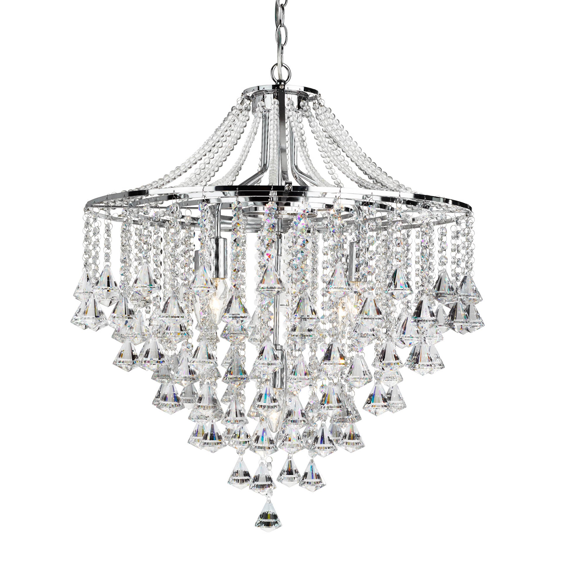Dorchester Pendant - Chrome & Crystal