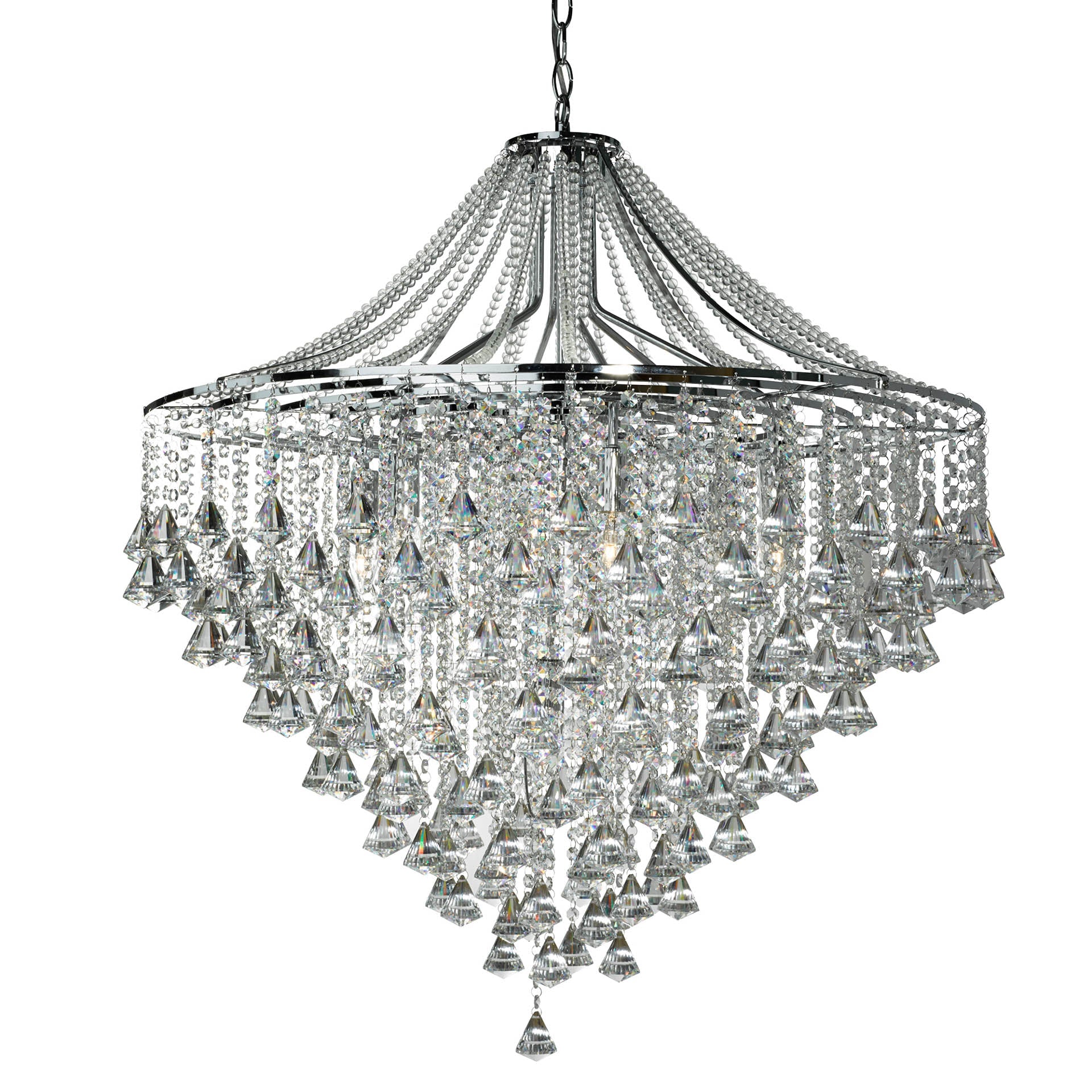 Dorchester 7Lt Pendant - Chrome & Crystal