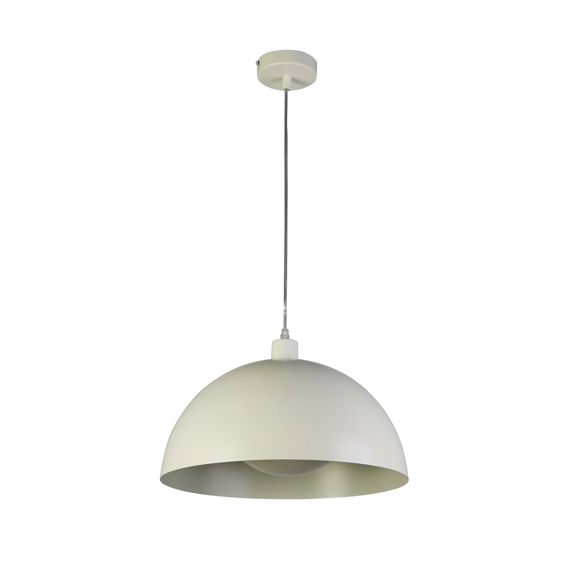 Mars 1LT Pendant, Matt Cream Metal & Cream Inner 25cm