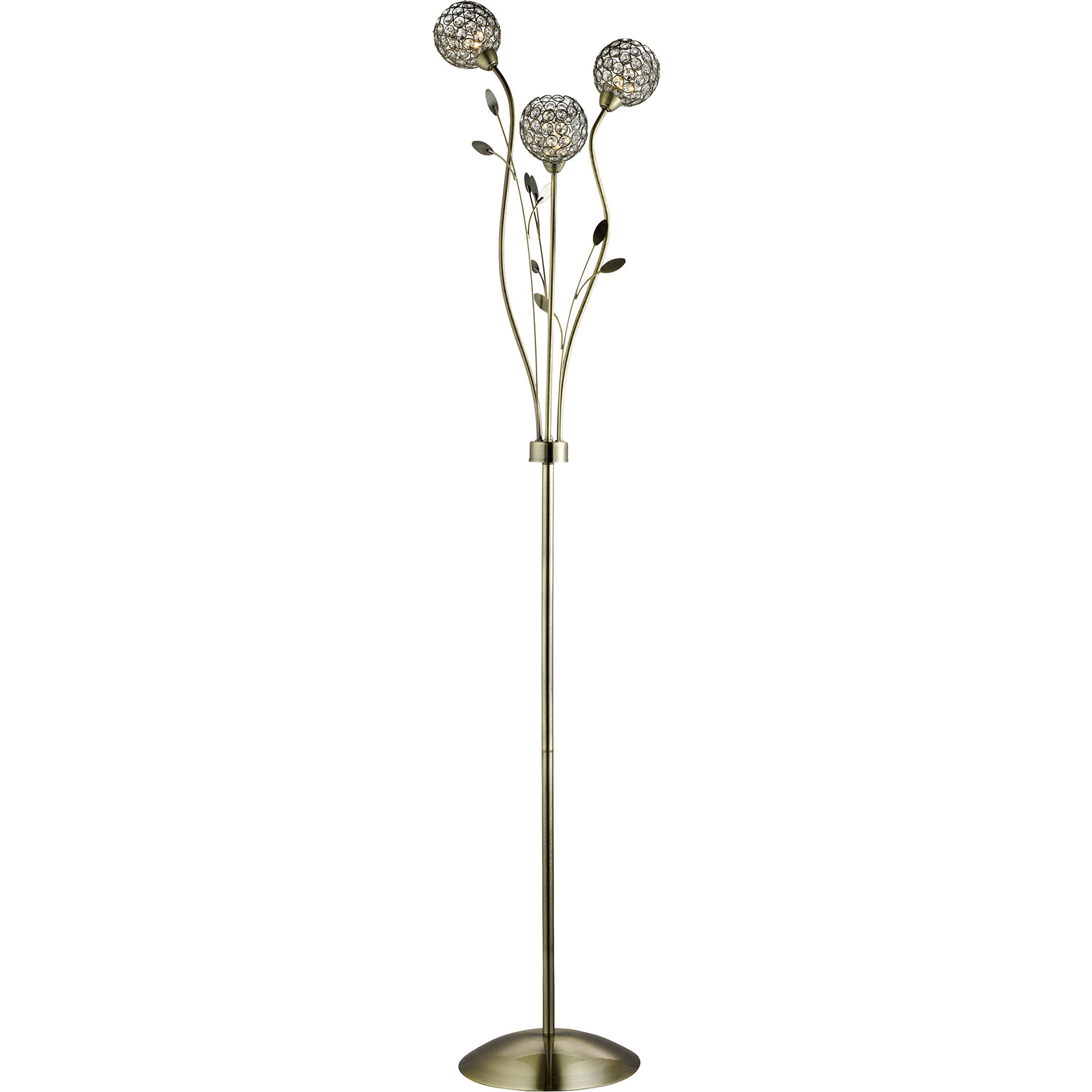 Bellis II Floor Lamp - Antique Brass & Crystal Beads