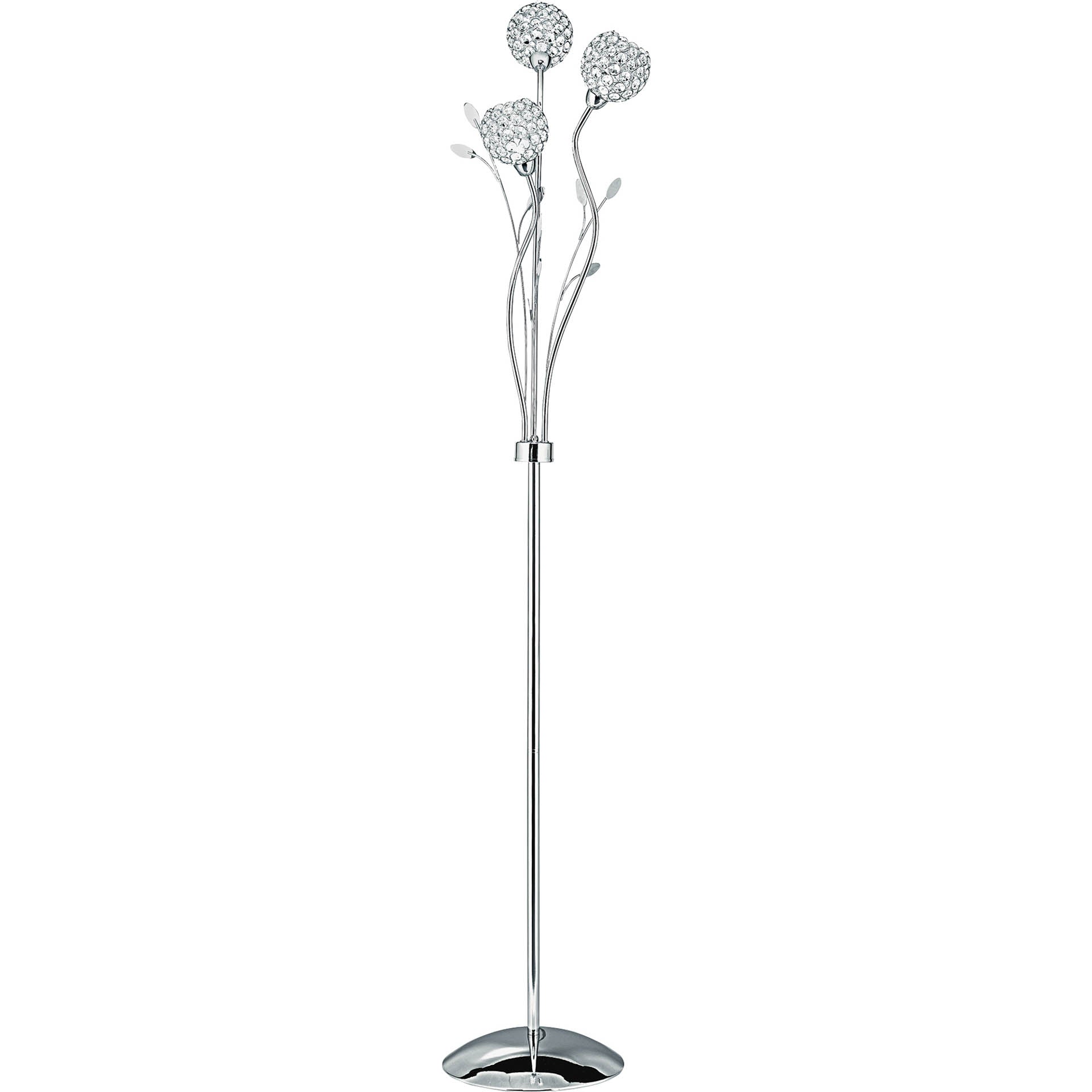 Bellis II Floor Lamp - Chrome & Clear Glass