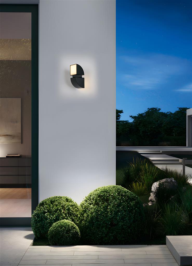 Dakota LED Black Adjustable Outdoor Wall Light