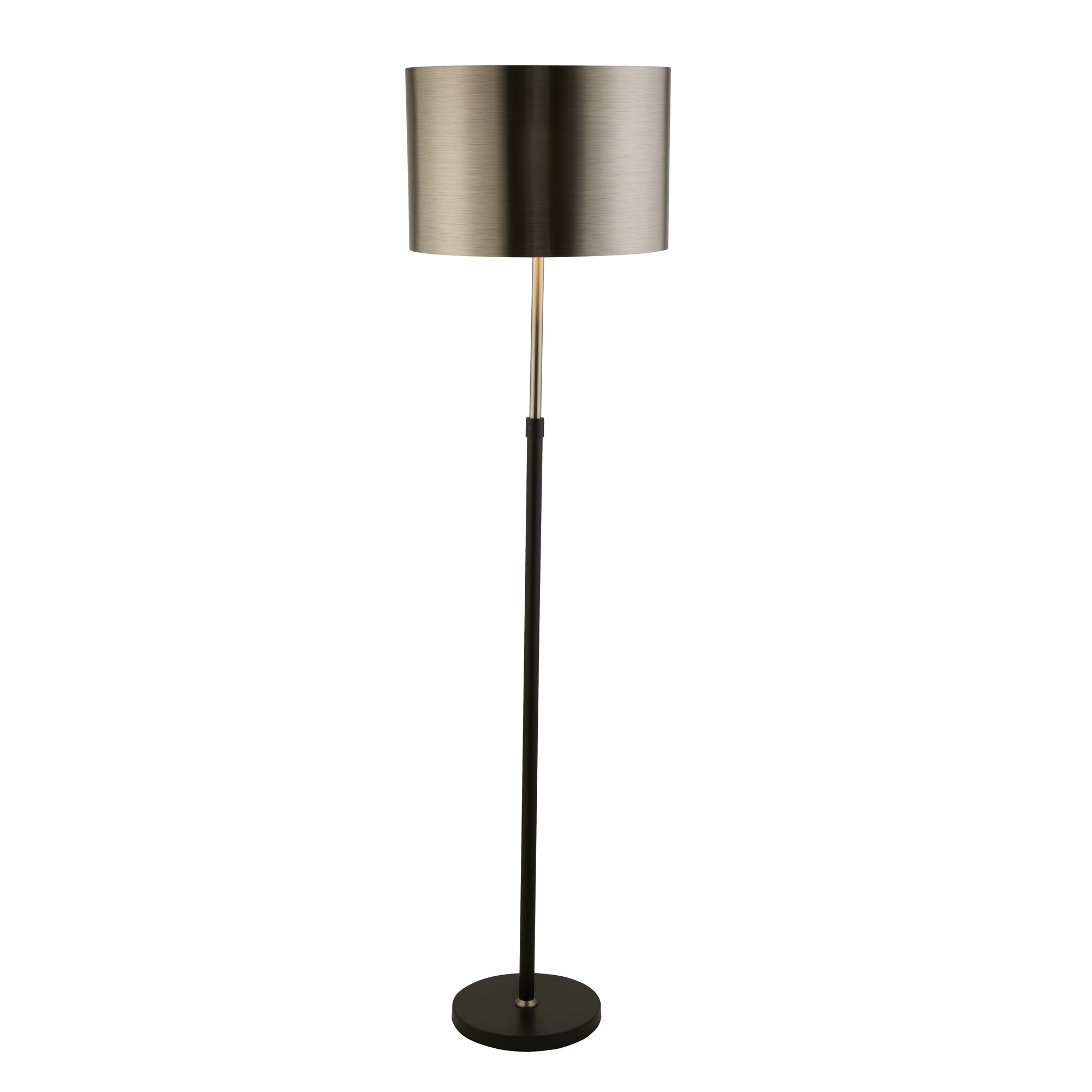 Rachel Floor Lamp - Black Metal, Satin Silver & Chrome Shade