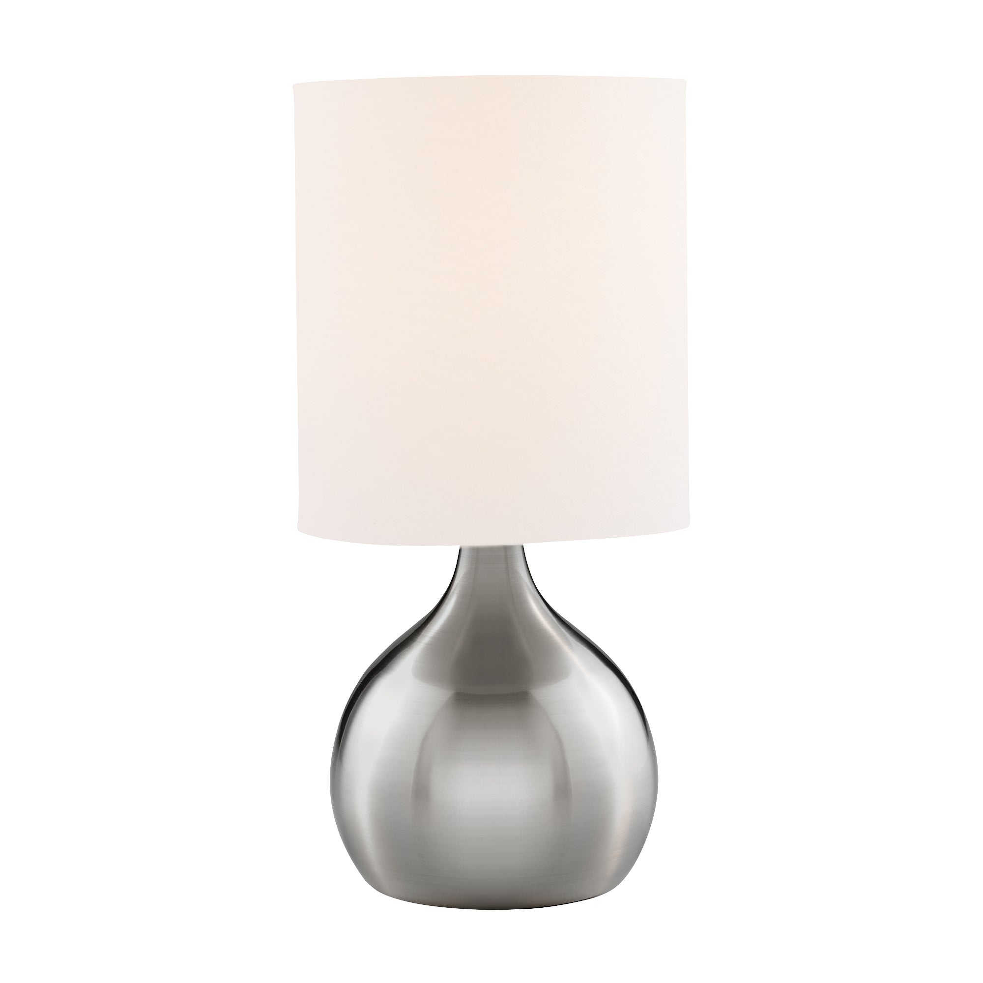 Touch Table Lamp - Metal & Fabric Satin Silver 1