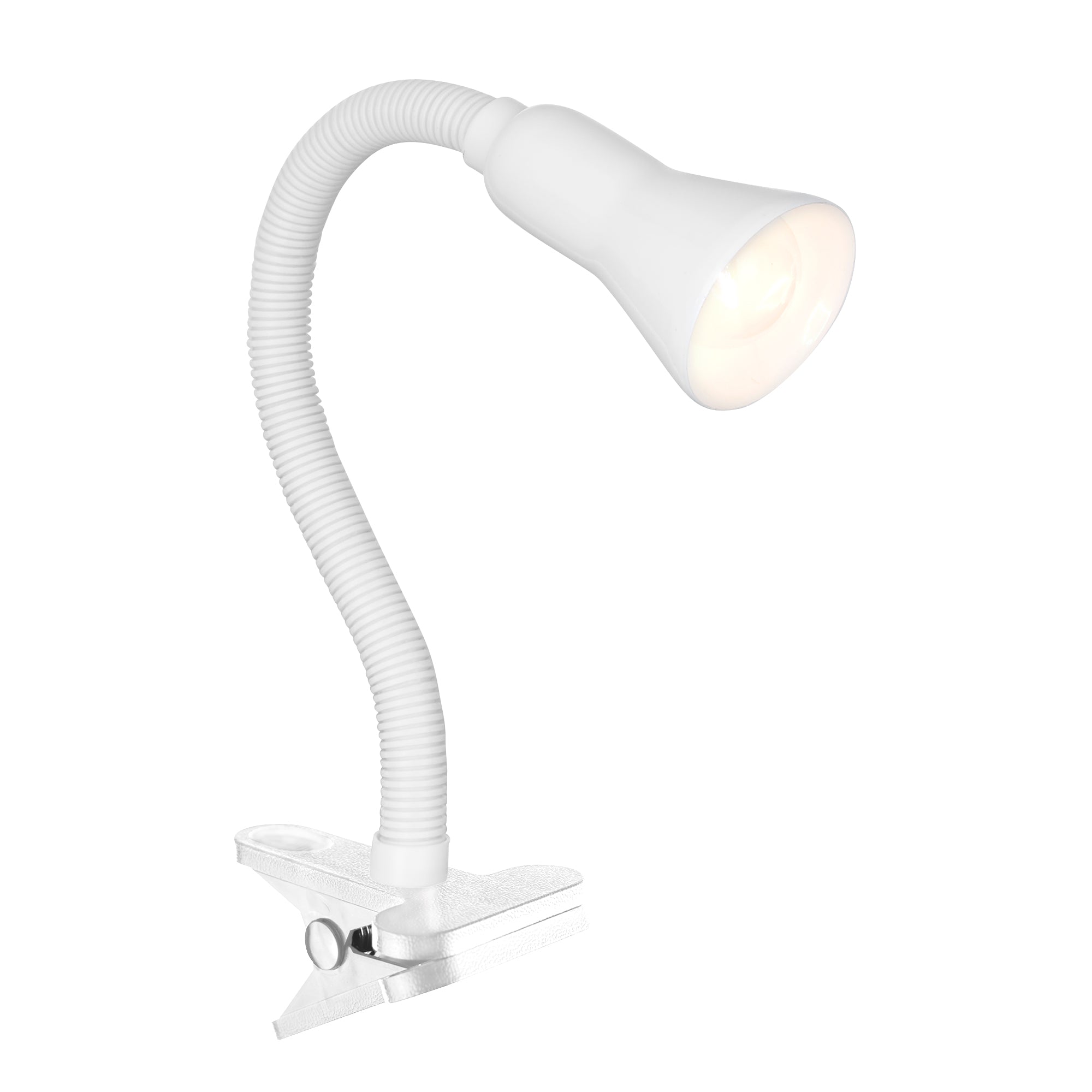 Desk Partners Flex Clip Task Lamp - White Metal White