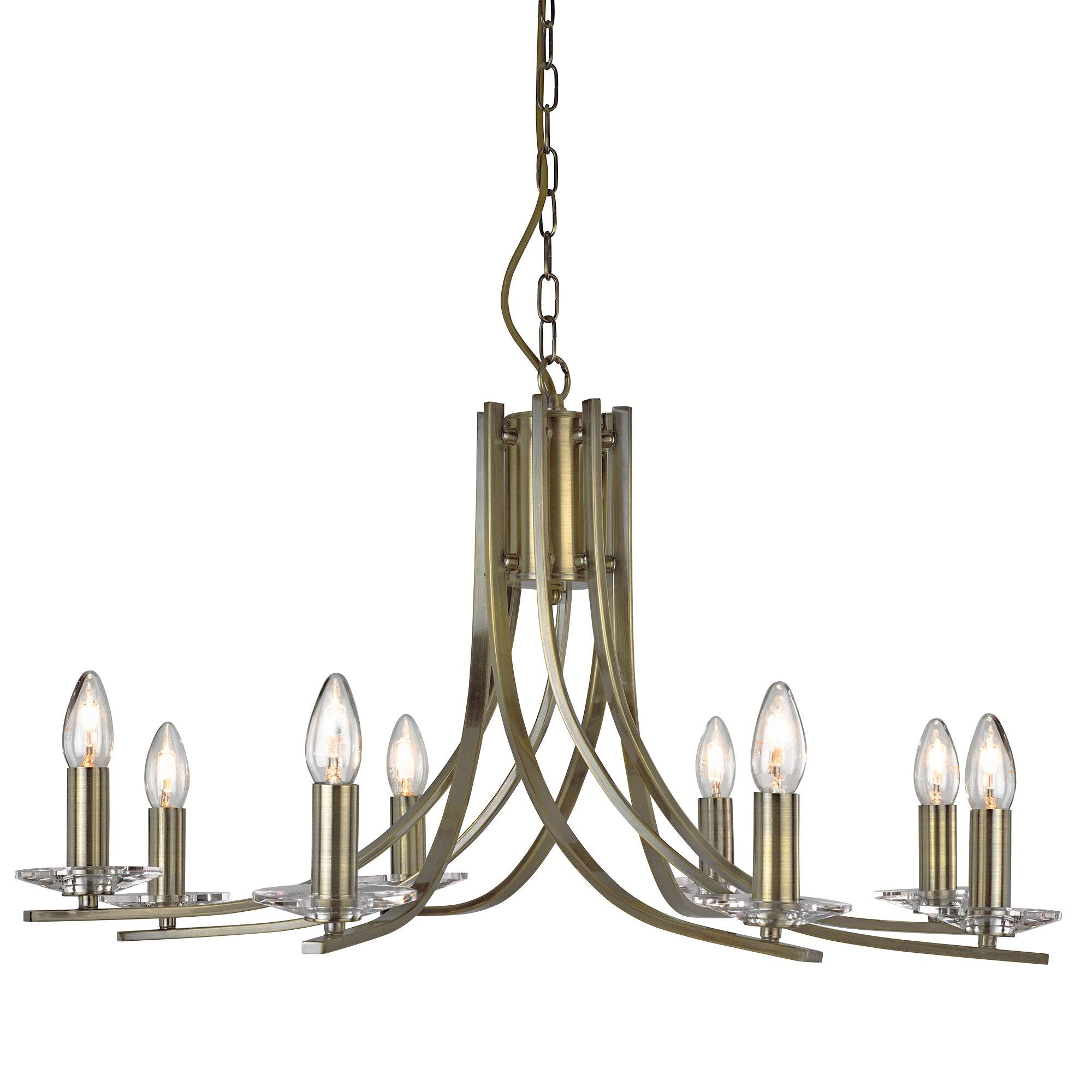 Ascona Pendant - Glass Scones Antique Brass / 8