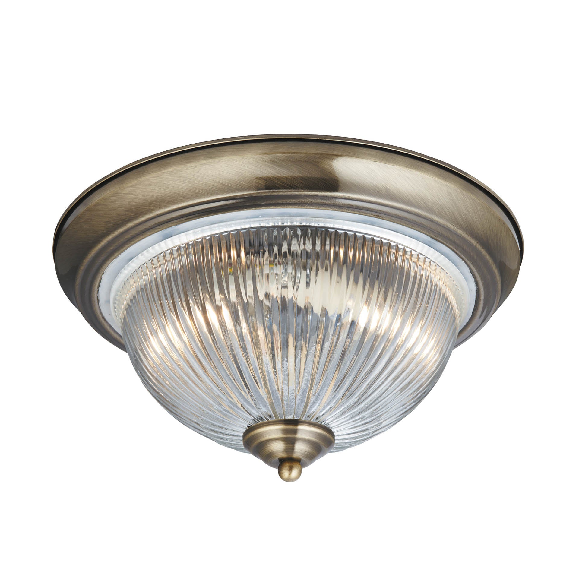 American Diner Flush - Glass Antique Brass