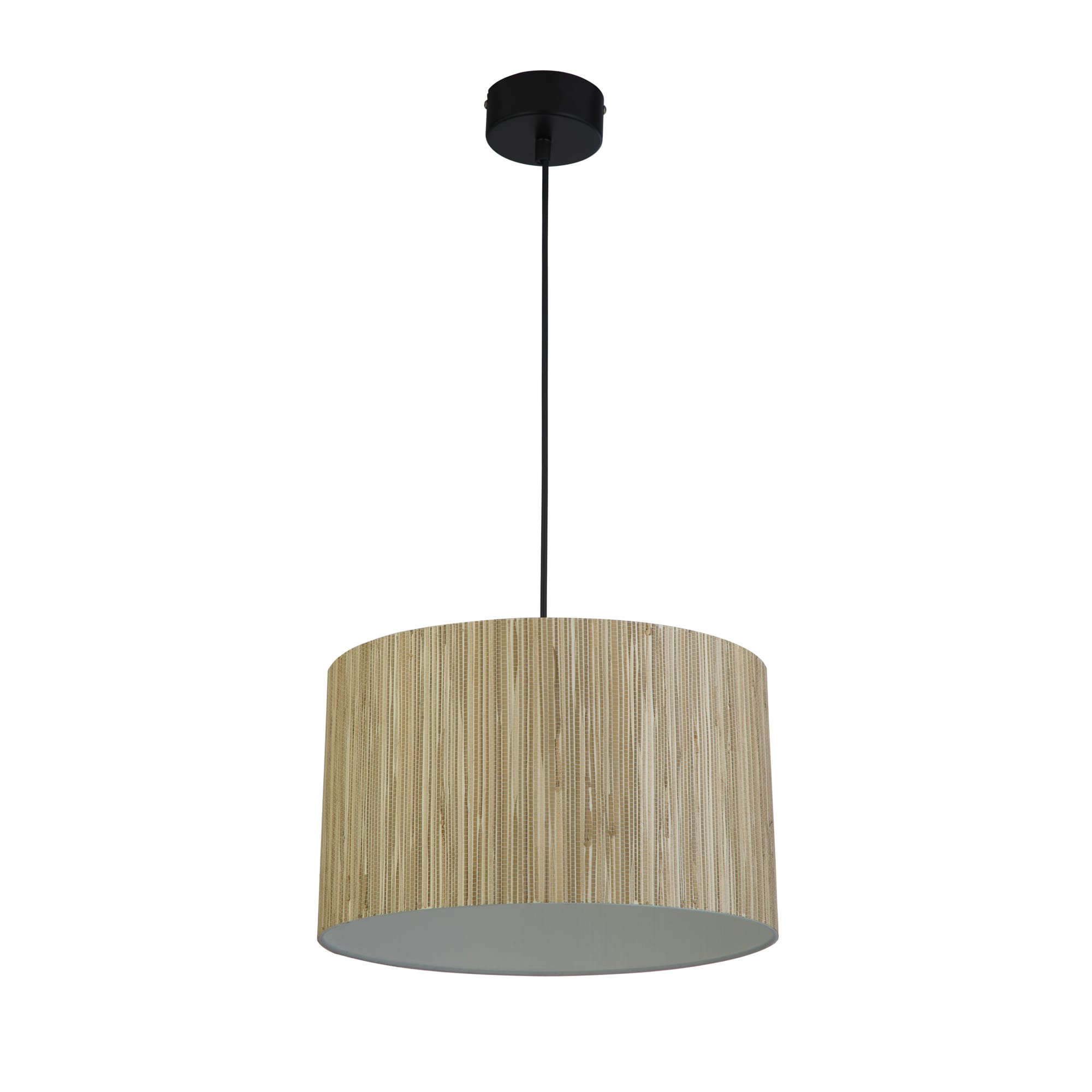 Meadow 1Lt Pendant convertible to Flush, Natural Grass Shade