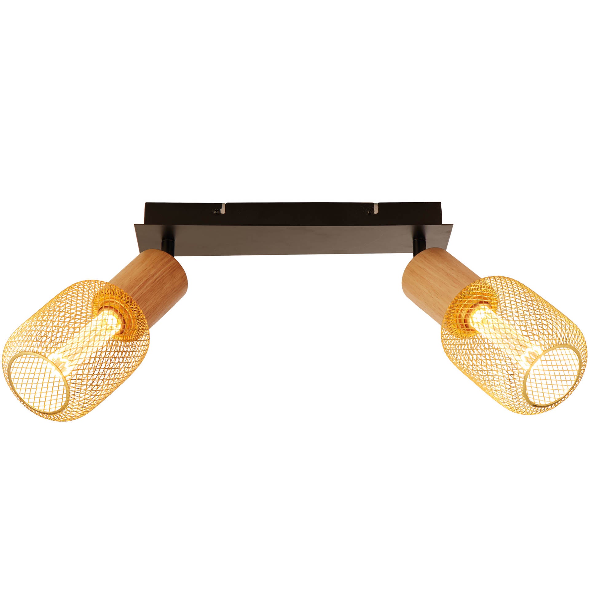 Spinny Spotlight - Wood & Matt Black Metal