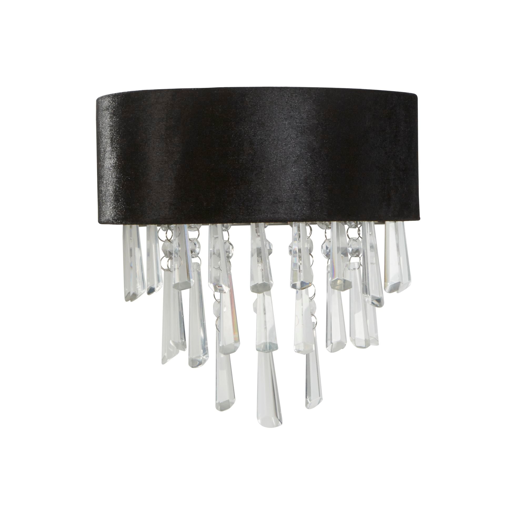 Glamour Wall Light - Black Velvet & Clear Crystal