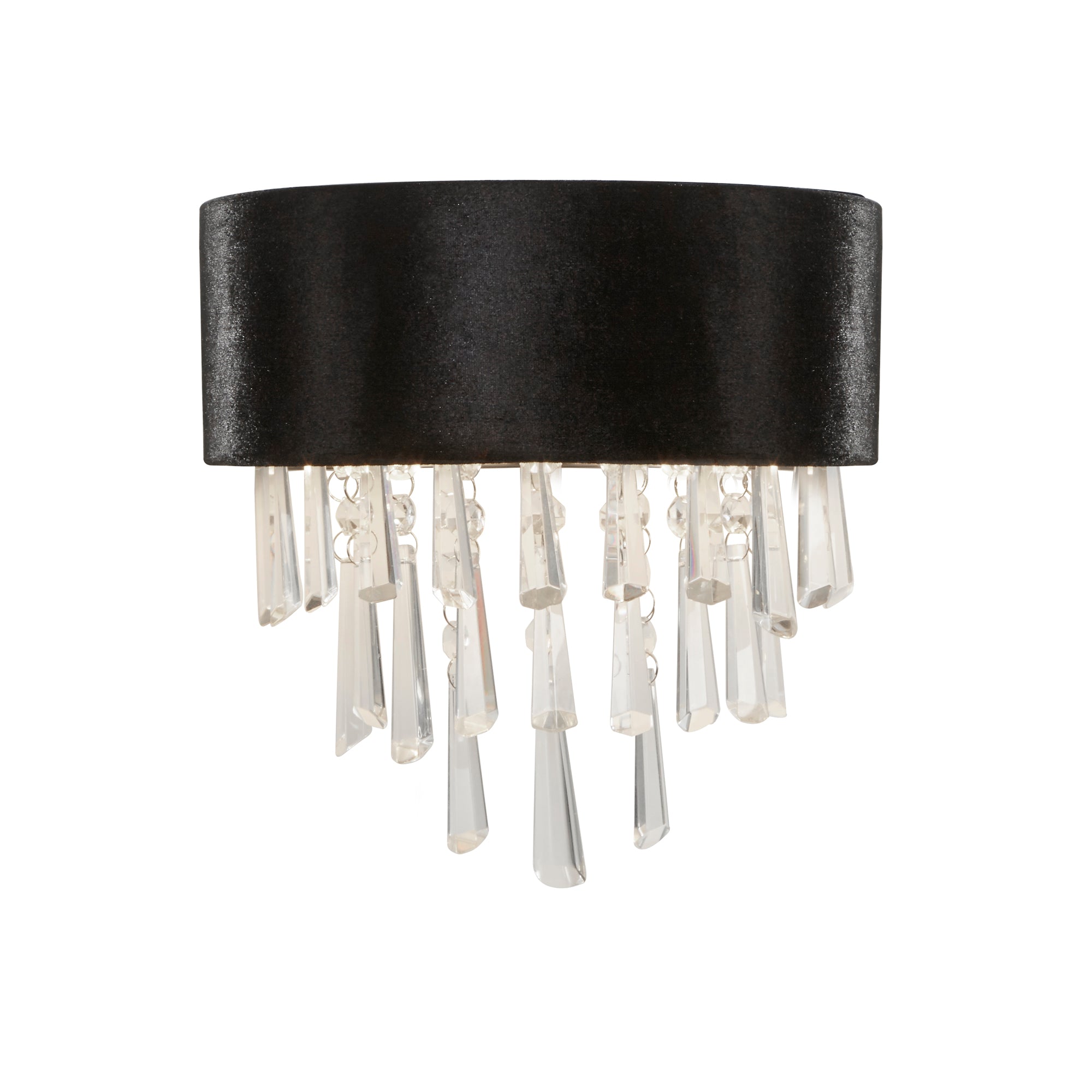 Glamour Wall Light - Black Velvet & Clear Crystal