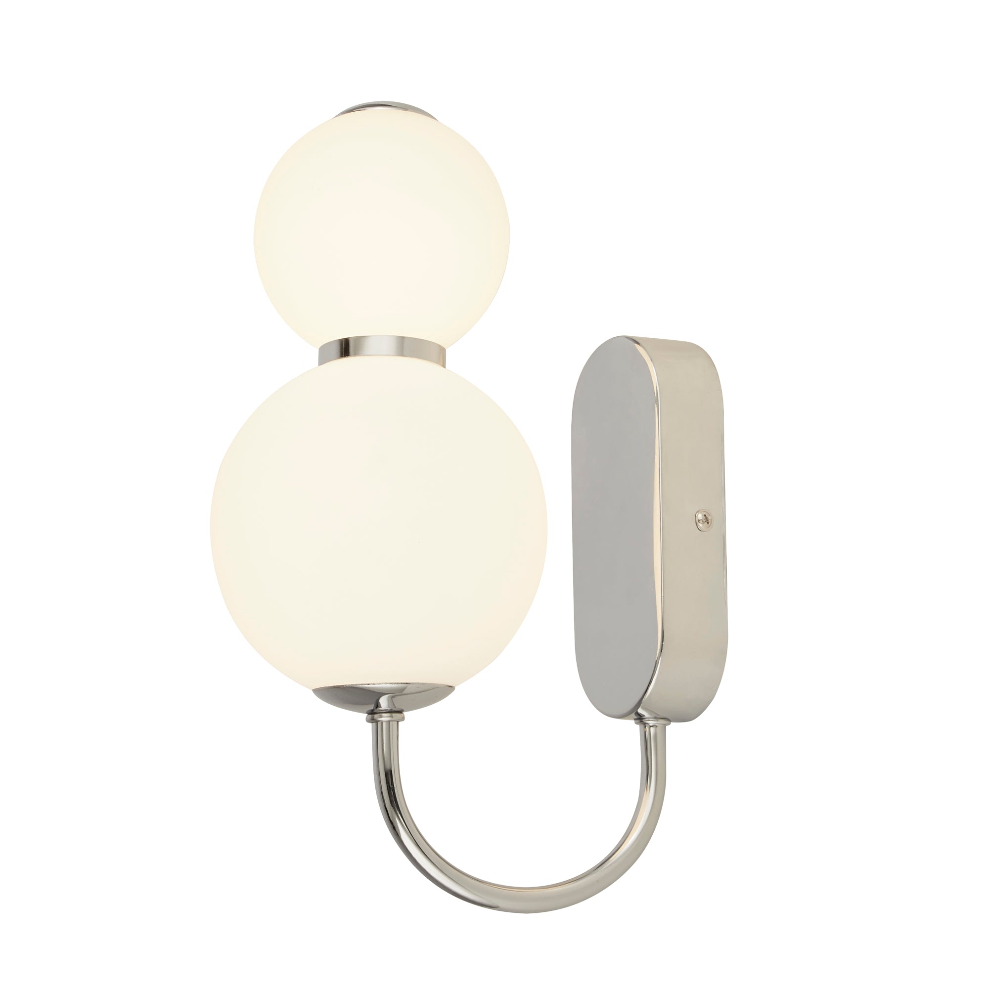 Snowball Wall Light - Chrome Metal & Opal Glass