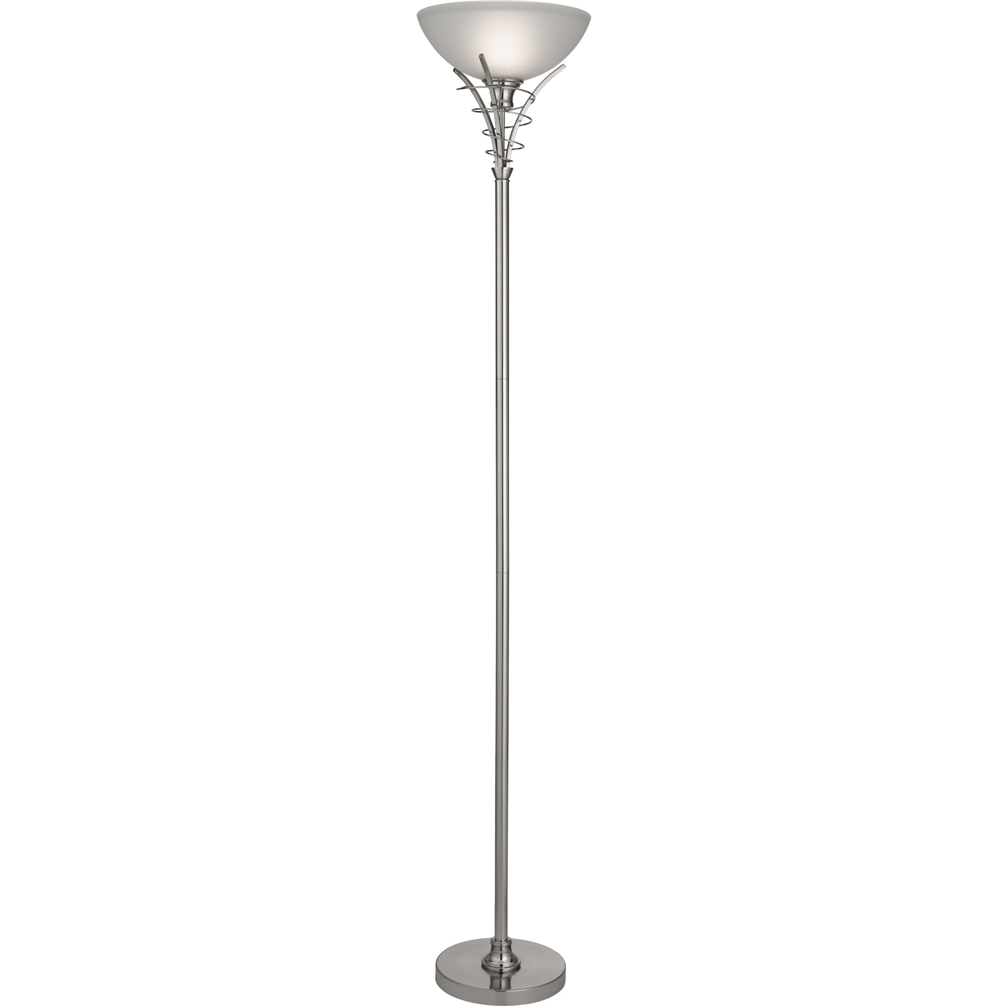 Linea Floor Lamp - Acid Glass Satin Silver