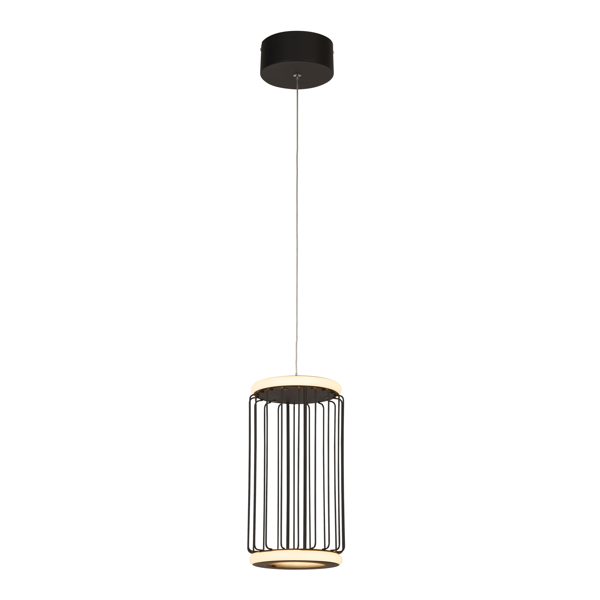 Circolo Cage Pendant - Black Metal & White Silicon