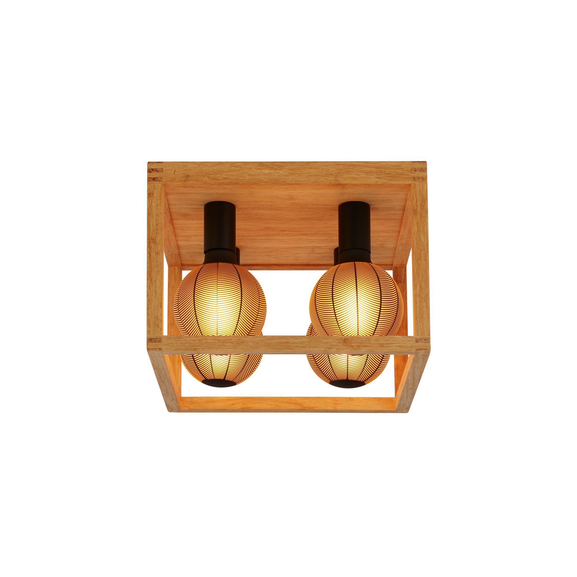 Square Flush - Natural Wood & Black Metal