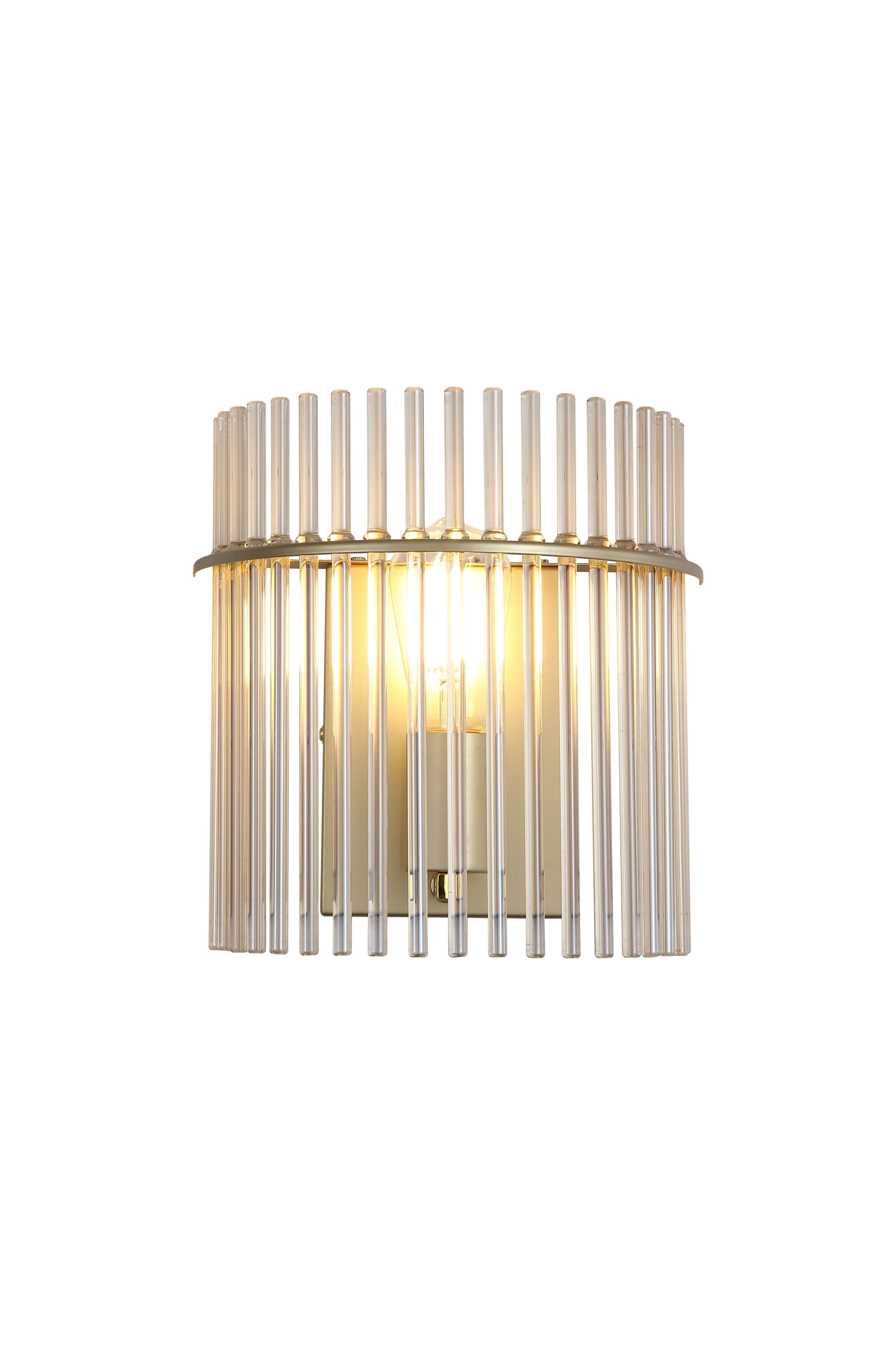 Swizzle 1Lt Wall Light, Gold Metal with Champagne Rods