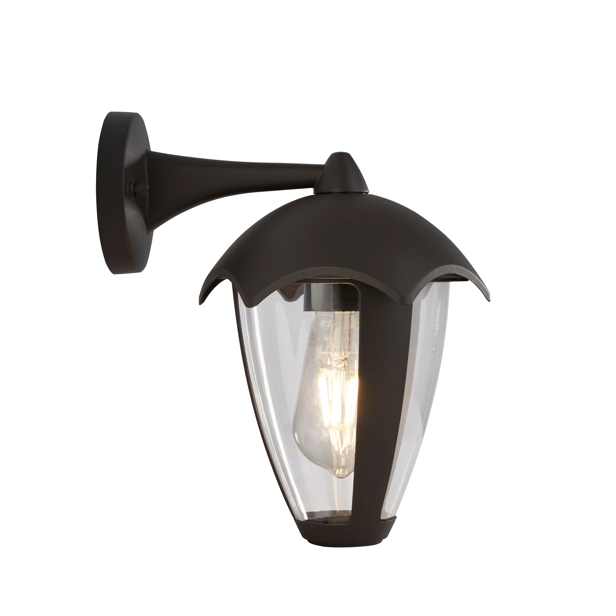 Bluebell Outdoor Wall Light - Grey Metal & Clear Polycarb