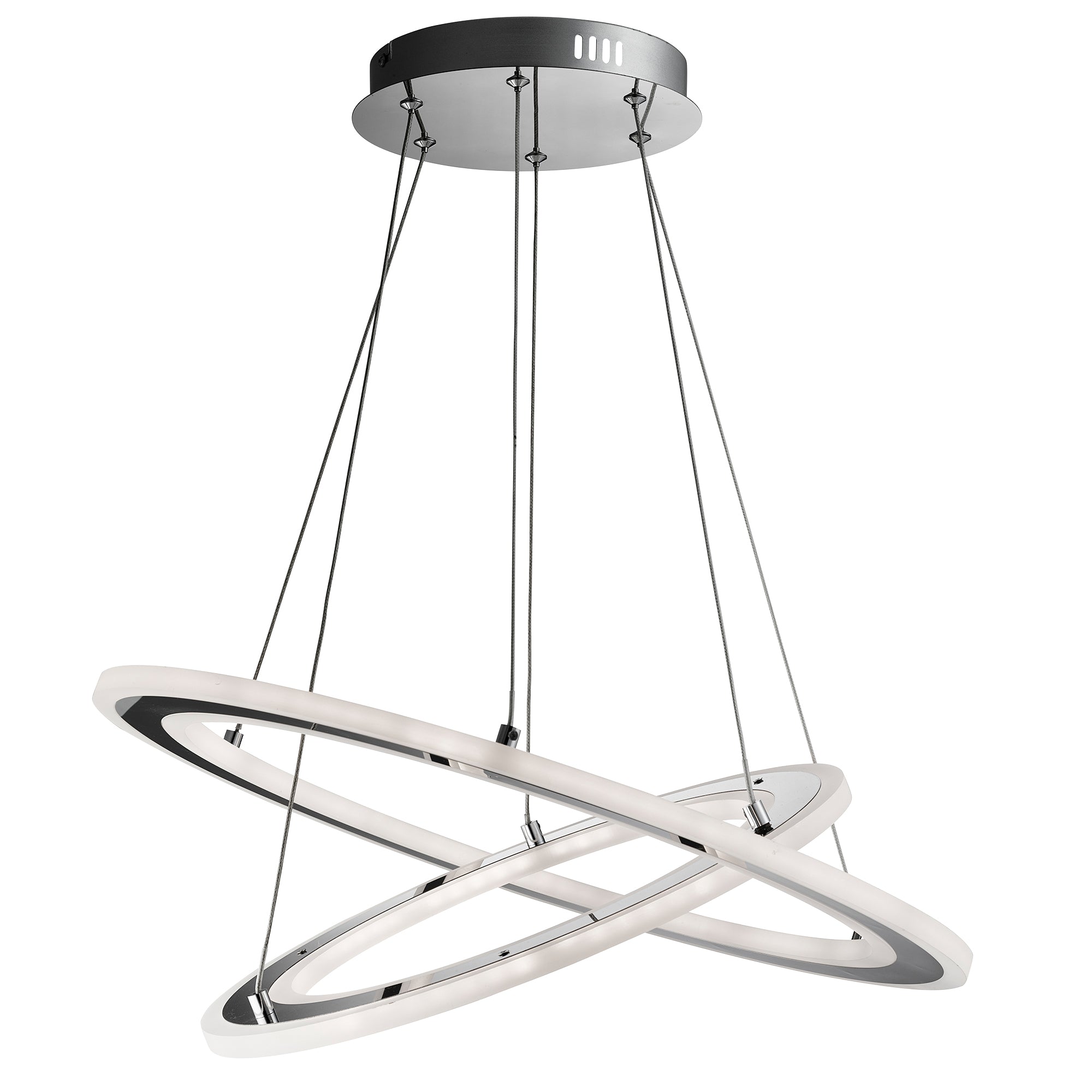 Solexa Pendant - Chrome Metal & Frosted Acrylic