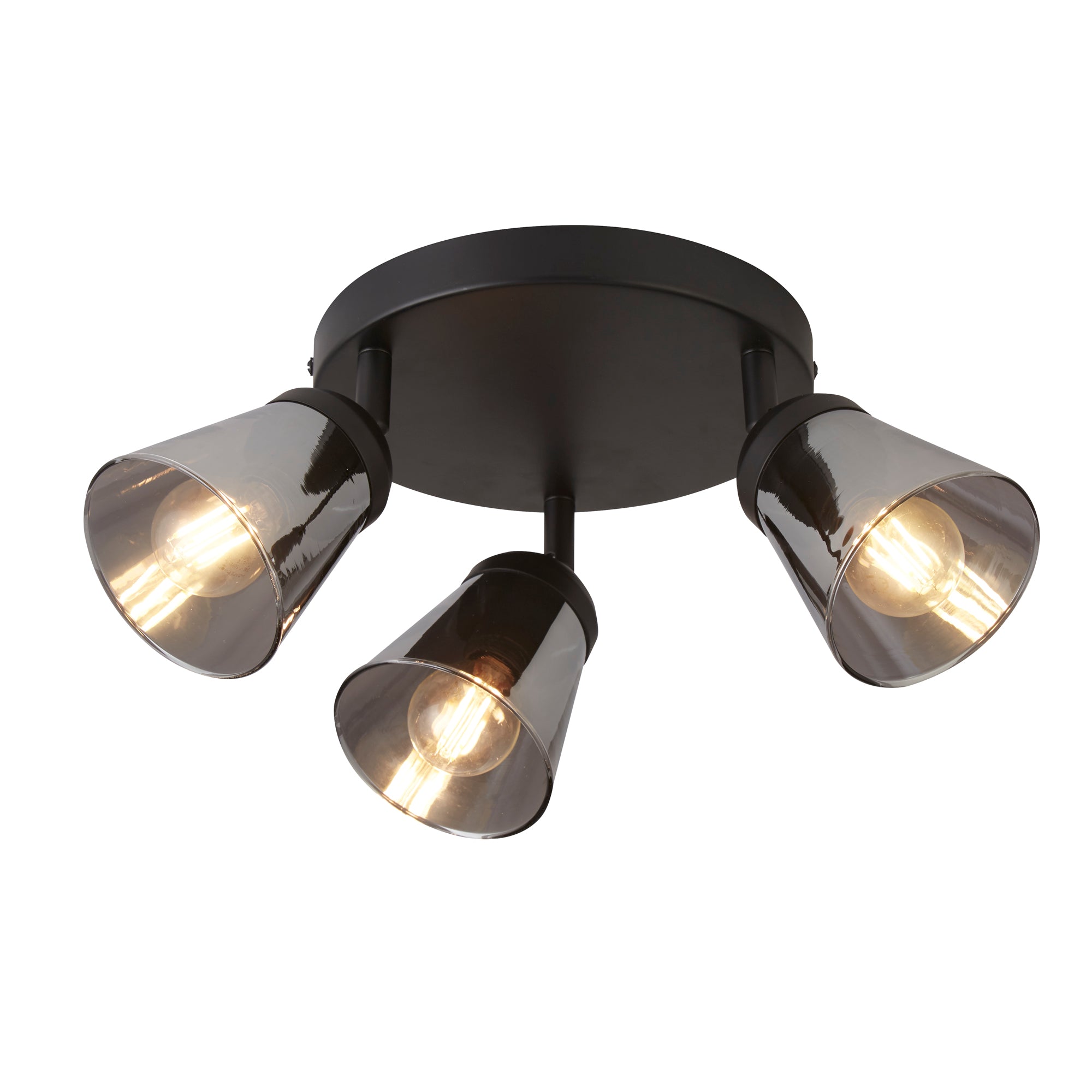 Mega Round Spotlight - Black Metal & Smoked Glass