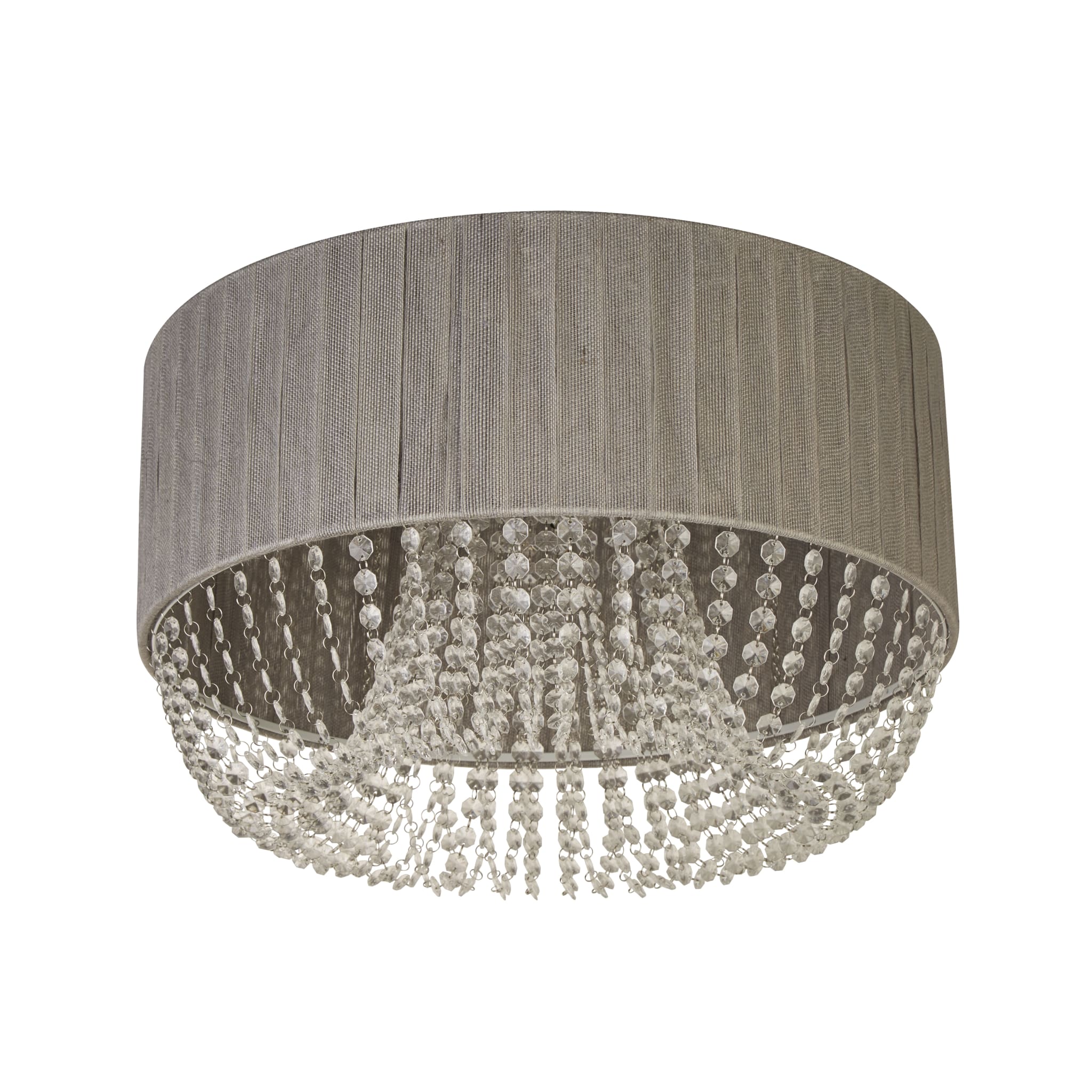 Bellano 5LT Flush - Chrome Metal, Grey Fabric, Clear Acrylic