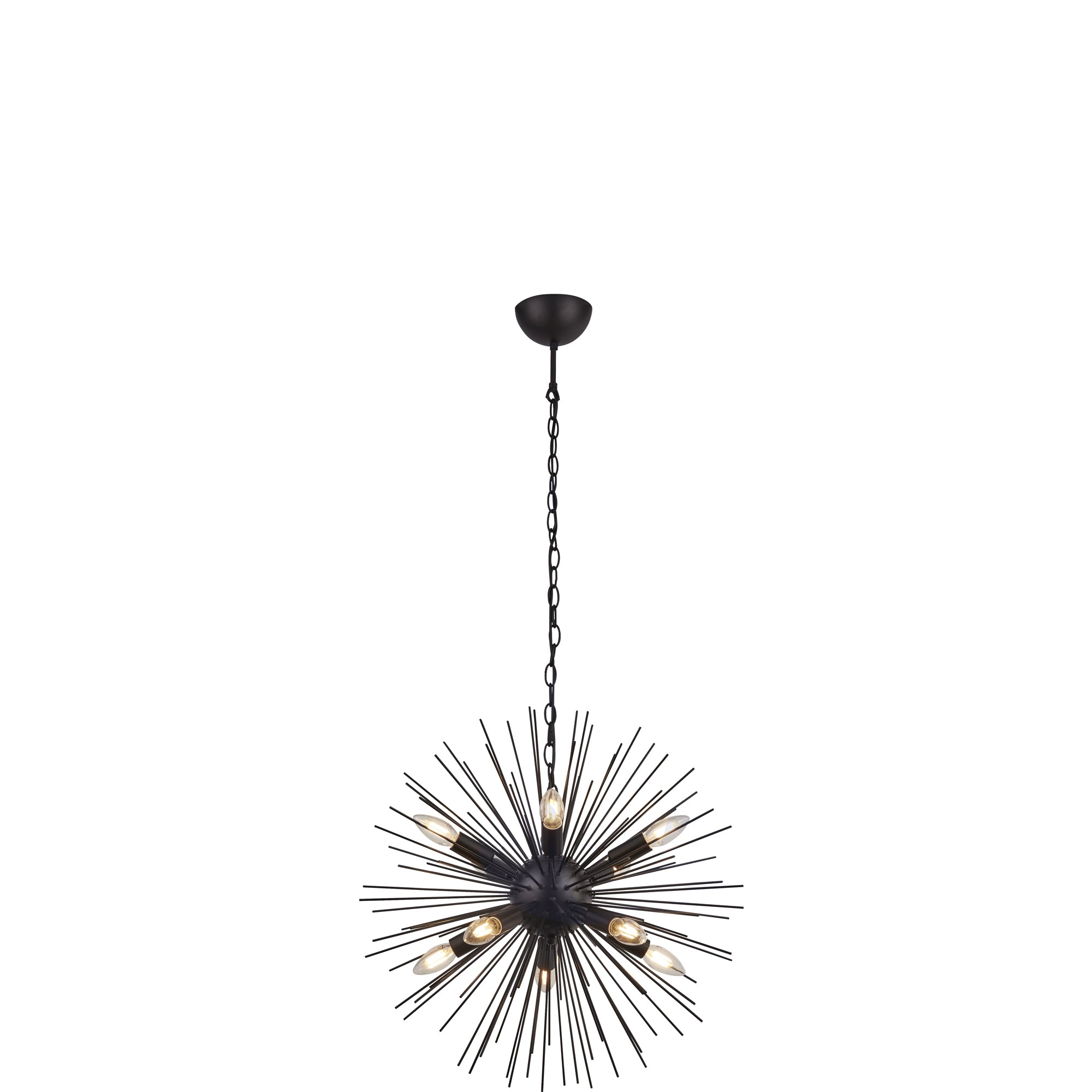 Sputnik Semi-Flush Ceiling Light - Black Metal