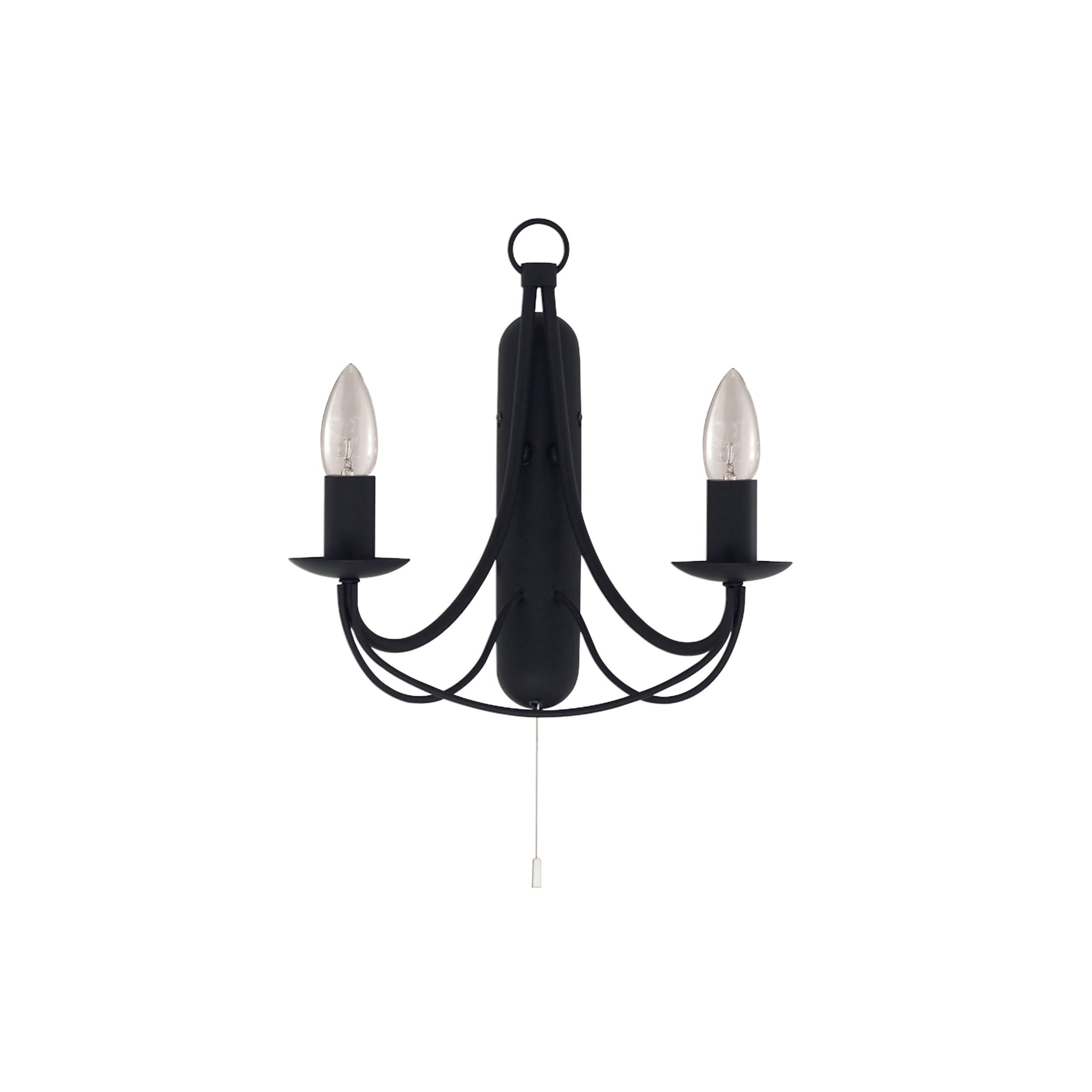 Maypole 2Lt Wall Light - Black Metal