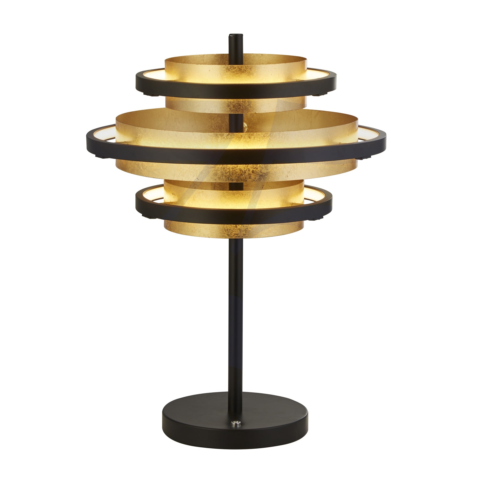 Hive Table Lamp - Black Metal & Gold Leaf