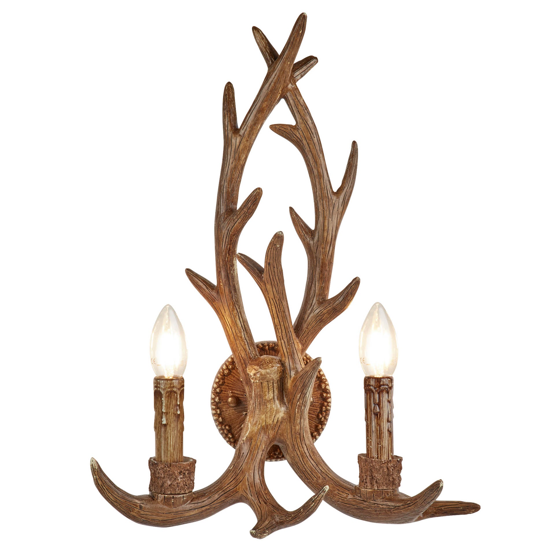 Stag Wall Light - Brown Resin