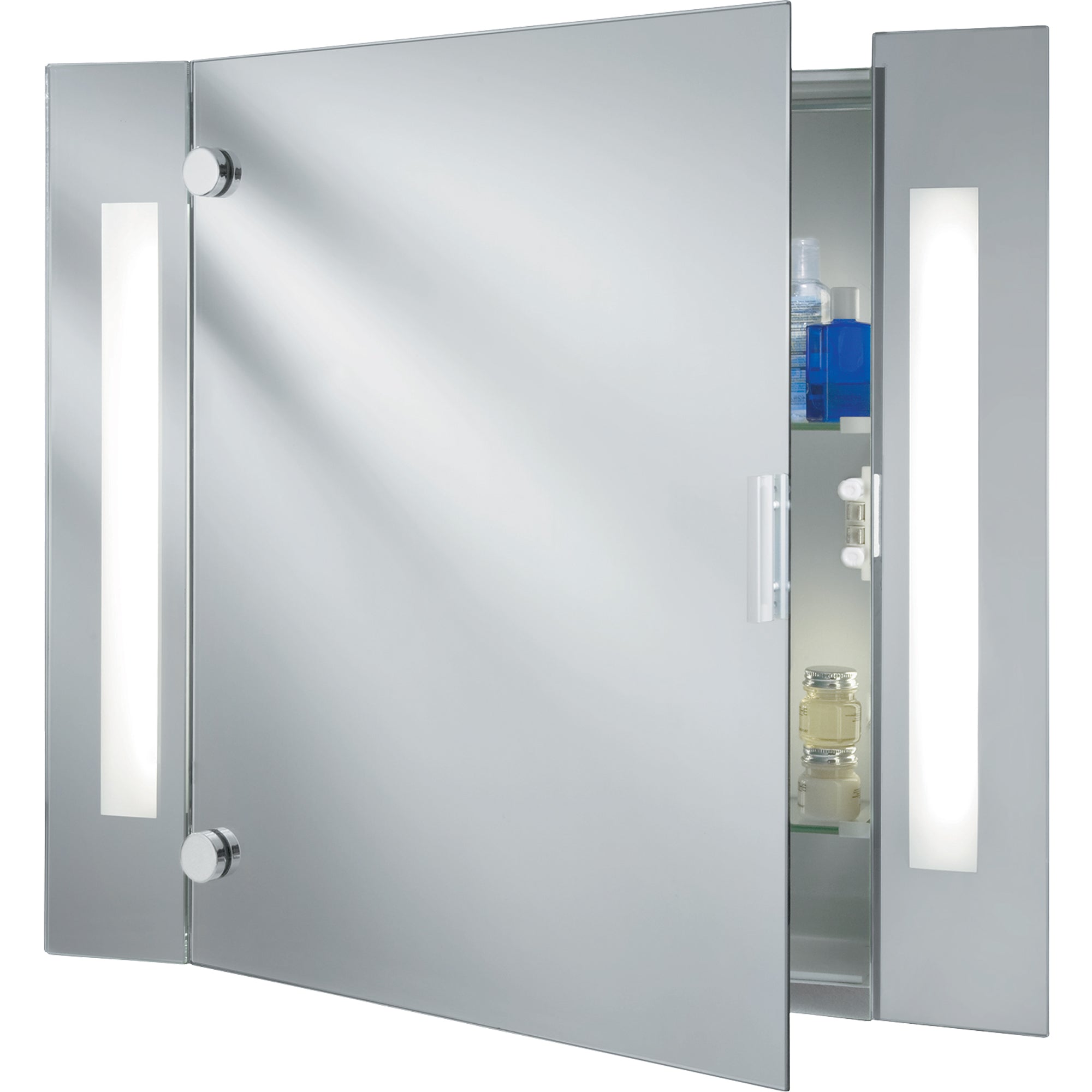Bathroom Illuminated Mirror Cabinet & Shaver Socket, IP44