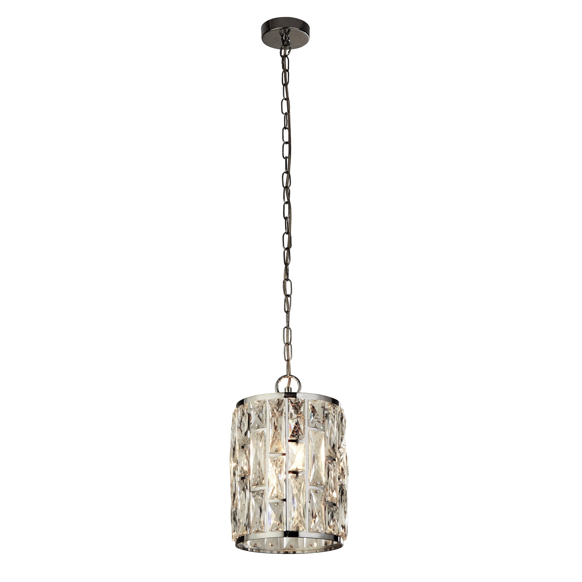 Bijou Pendant - Chrome Metal & Crystal Glass 1