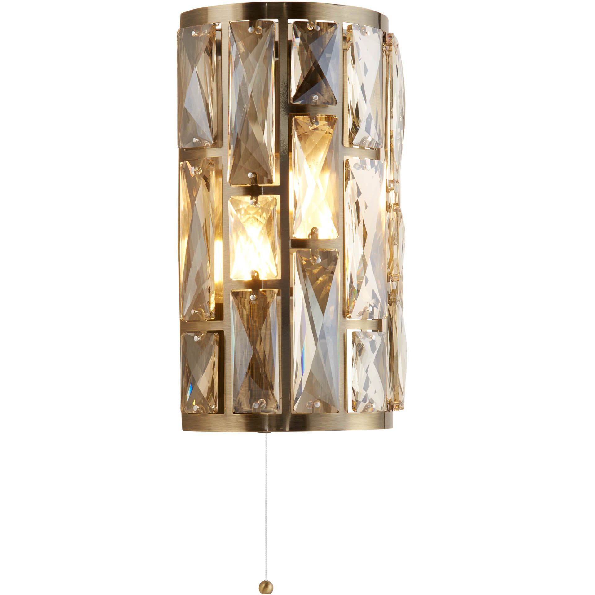 Bijou Wall Light - Antique Brass Metal & Champagne Glass