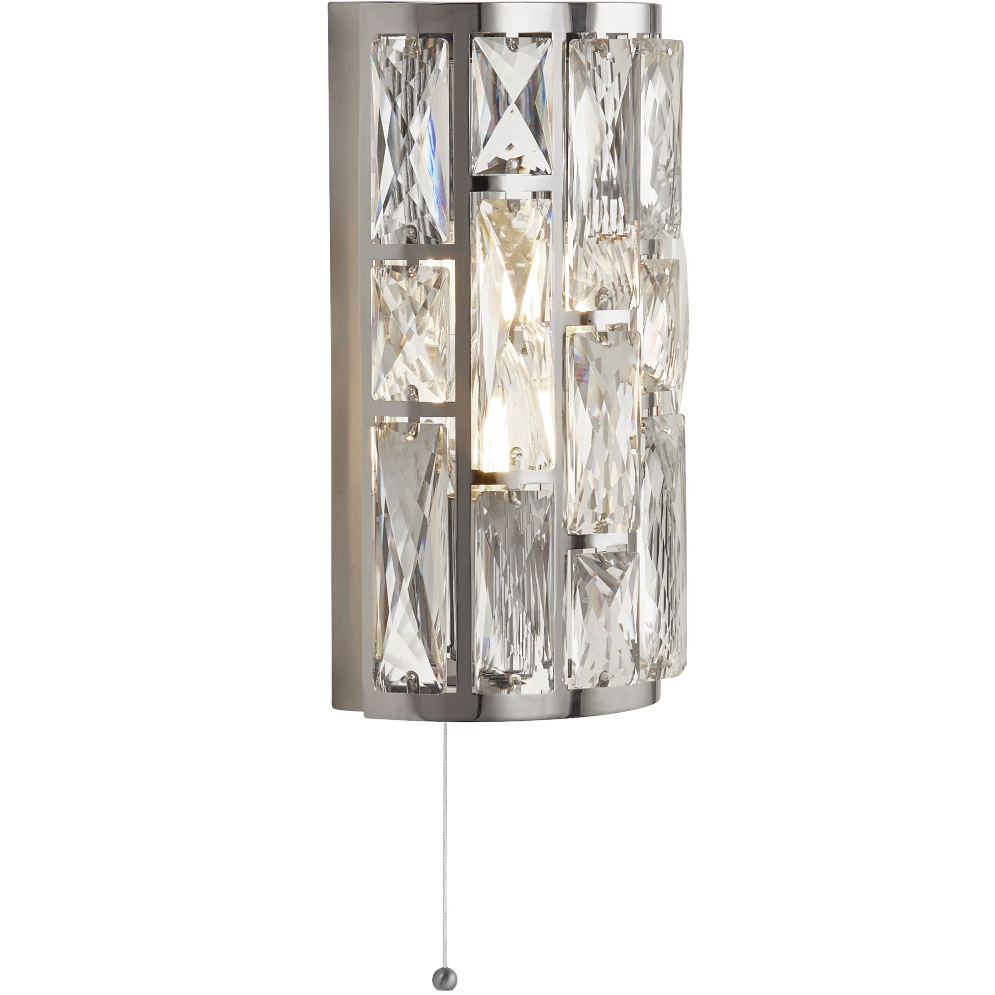 Bijou Wall Light - Chrome Metal & Crystal Glass