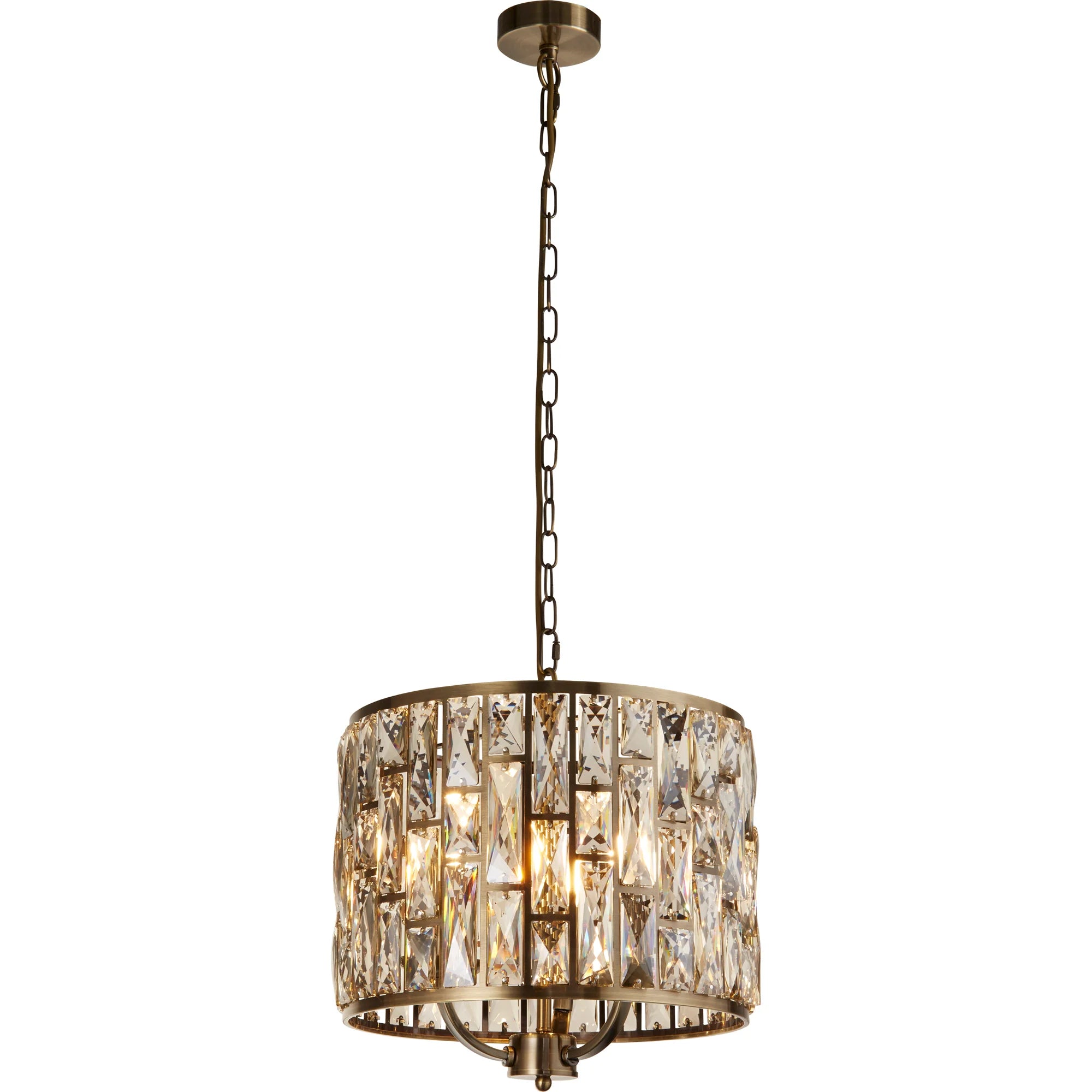 Bijou Pendant - Antique Brass Metal & Champagne Glass