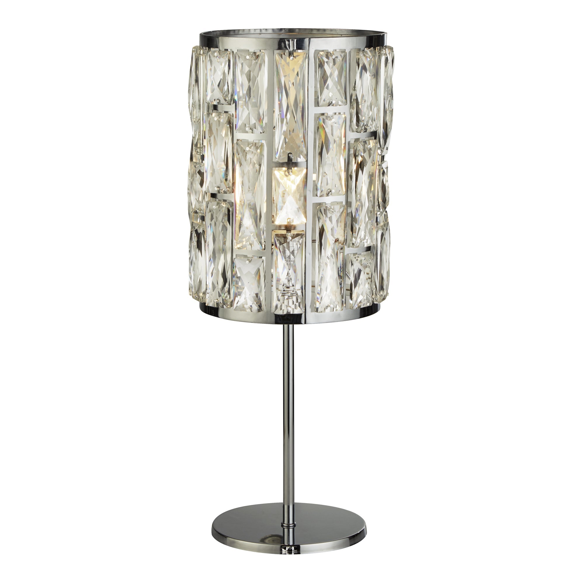 Bijou Table Lamp - Chrome Metal & Crystal Glass