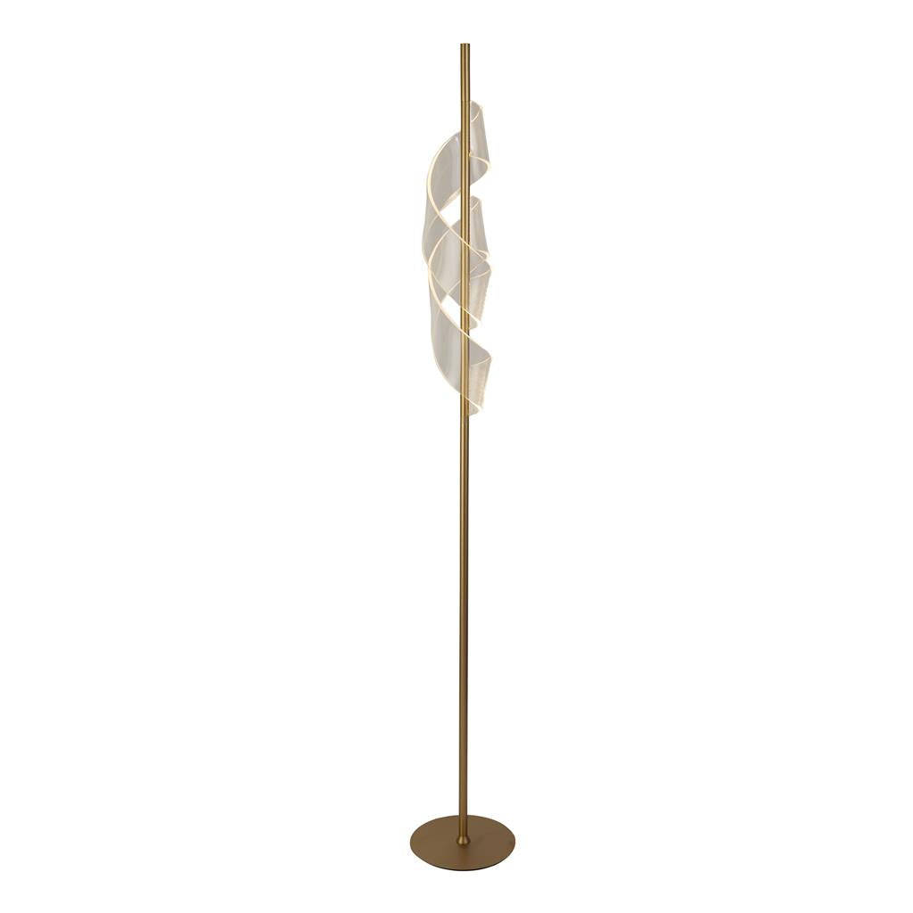 Lux & Belle LED Floor Lamp-Painted Gold Metal & Clear Acryl