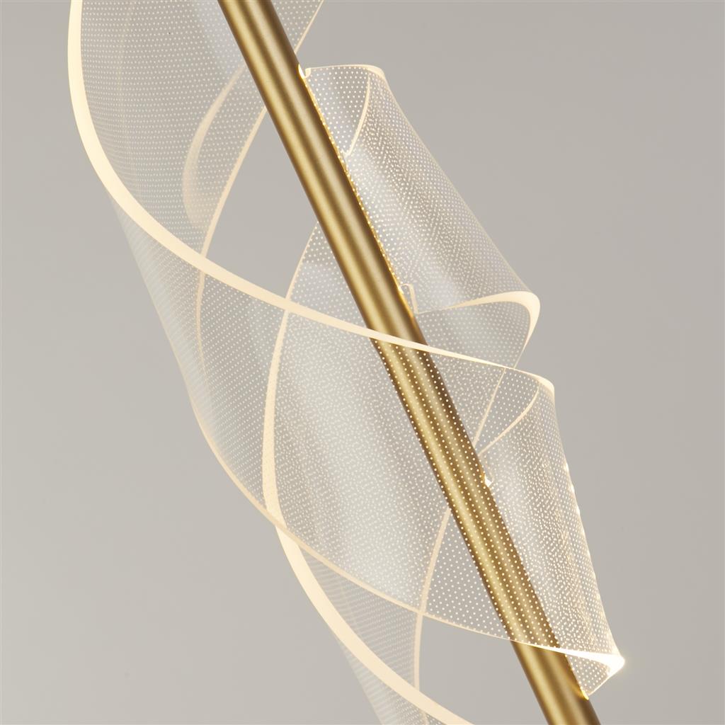 Lux & Belle LED Floor Lamp-Painted Gold Metal & Clear Acryl