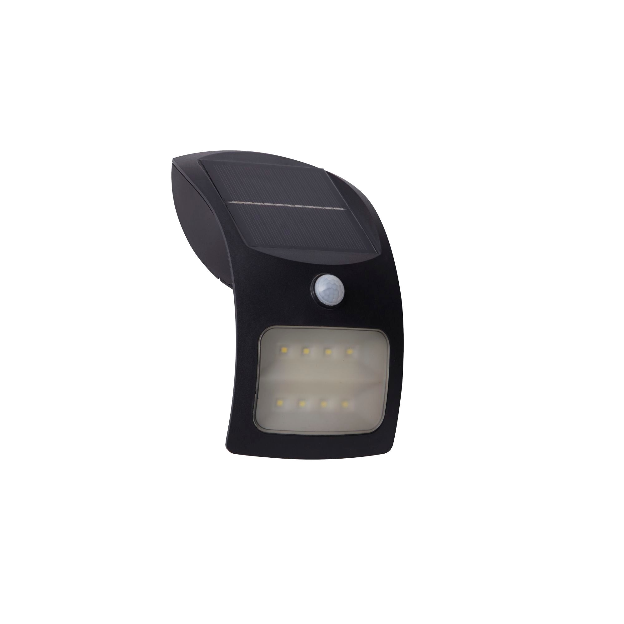 Solar Outdoor Wall Light - Black Metal & White Polycarbonate