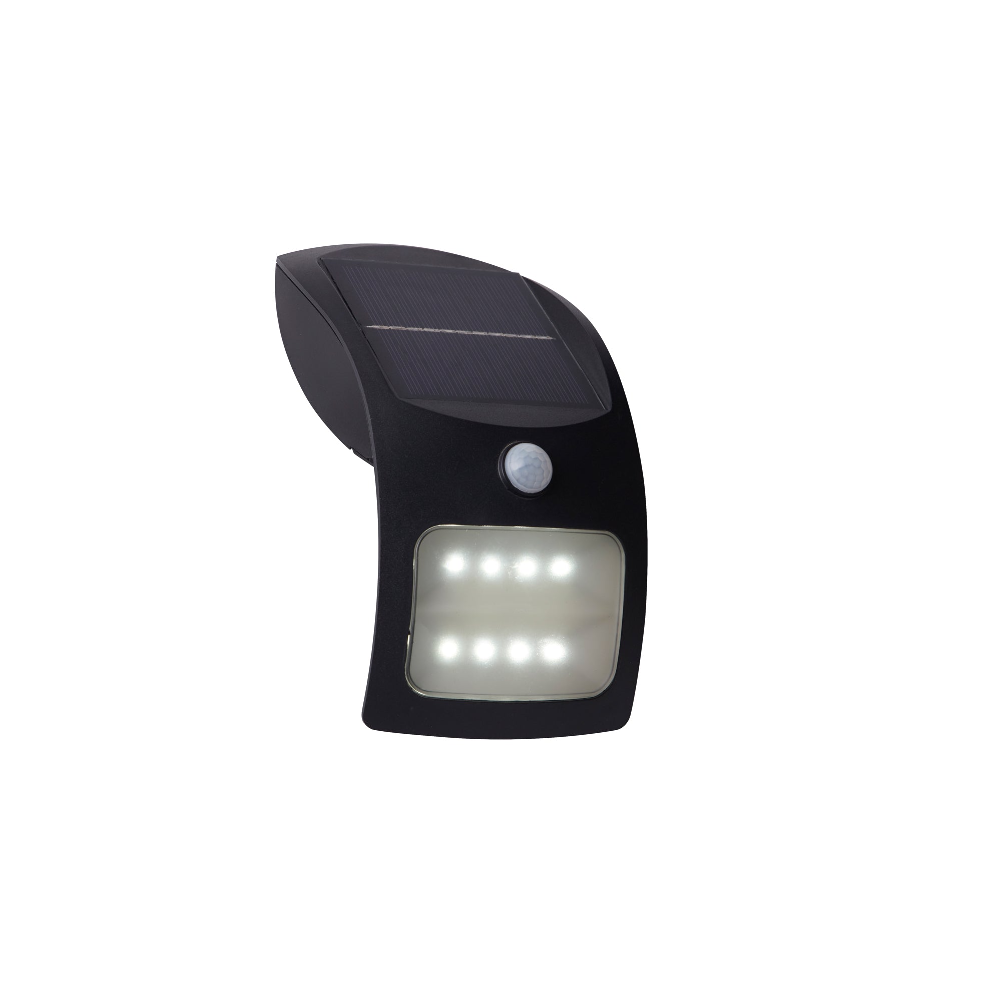 Solar Outdoor Wall Light - Black Metal & White Polycarbonate