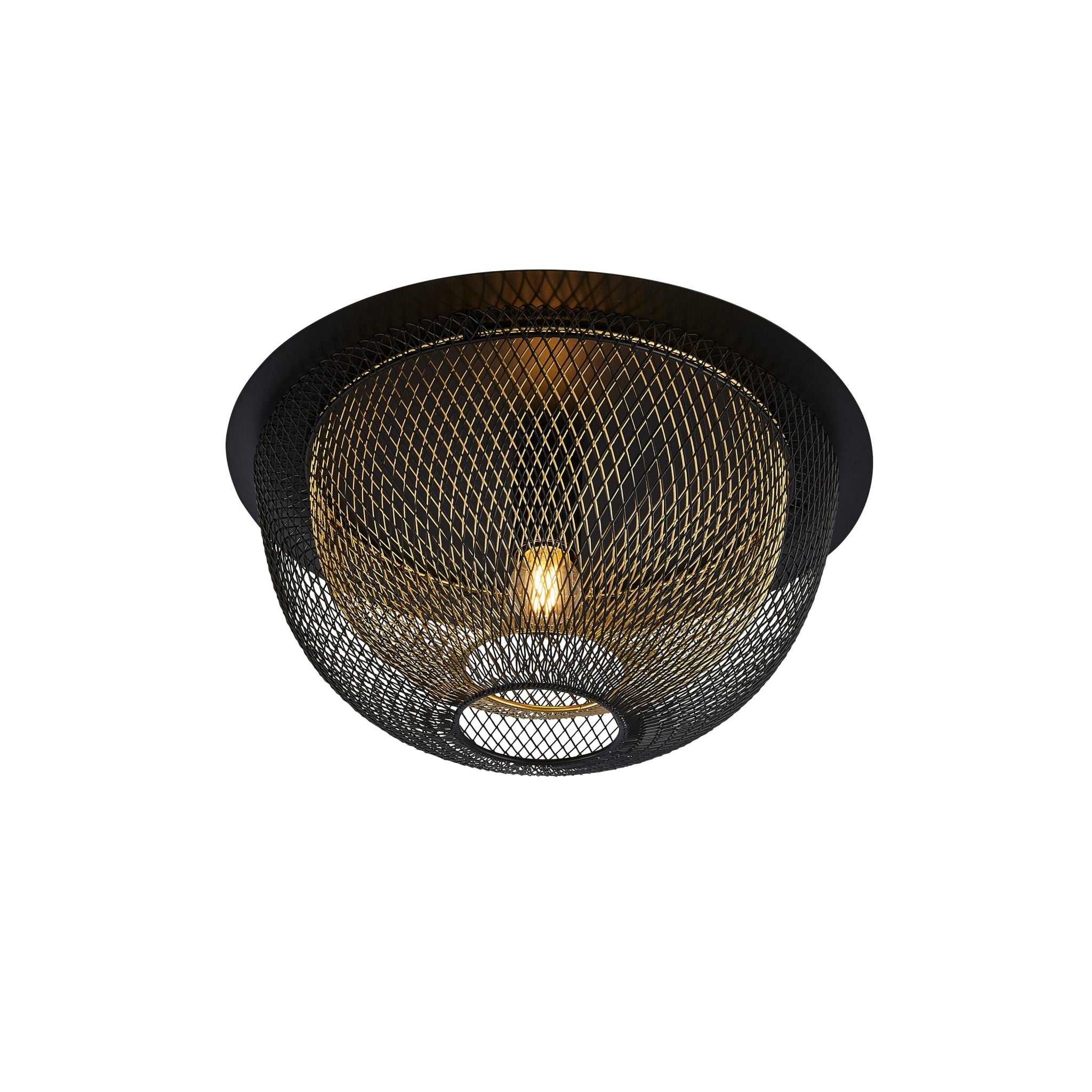 Honeycomb Flush - Black Metal & Gold Mesh