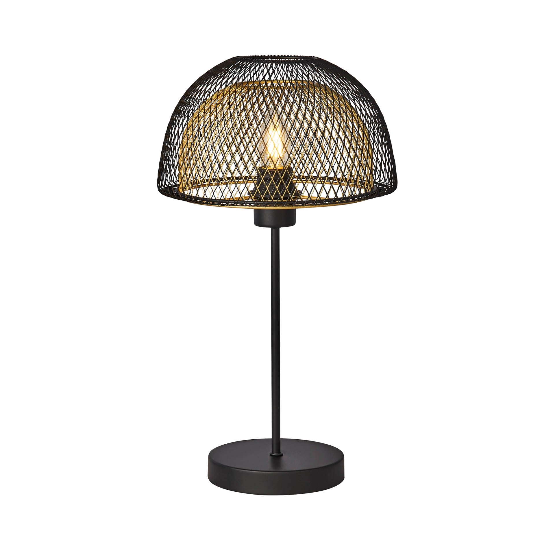 Honeycombe Table Lamp - Black & Gold Metal