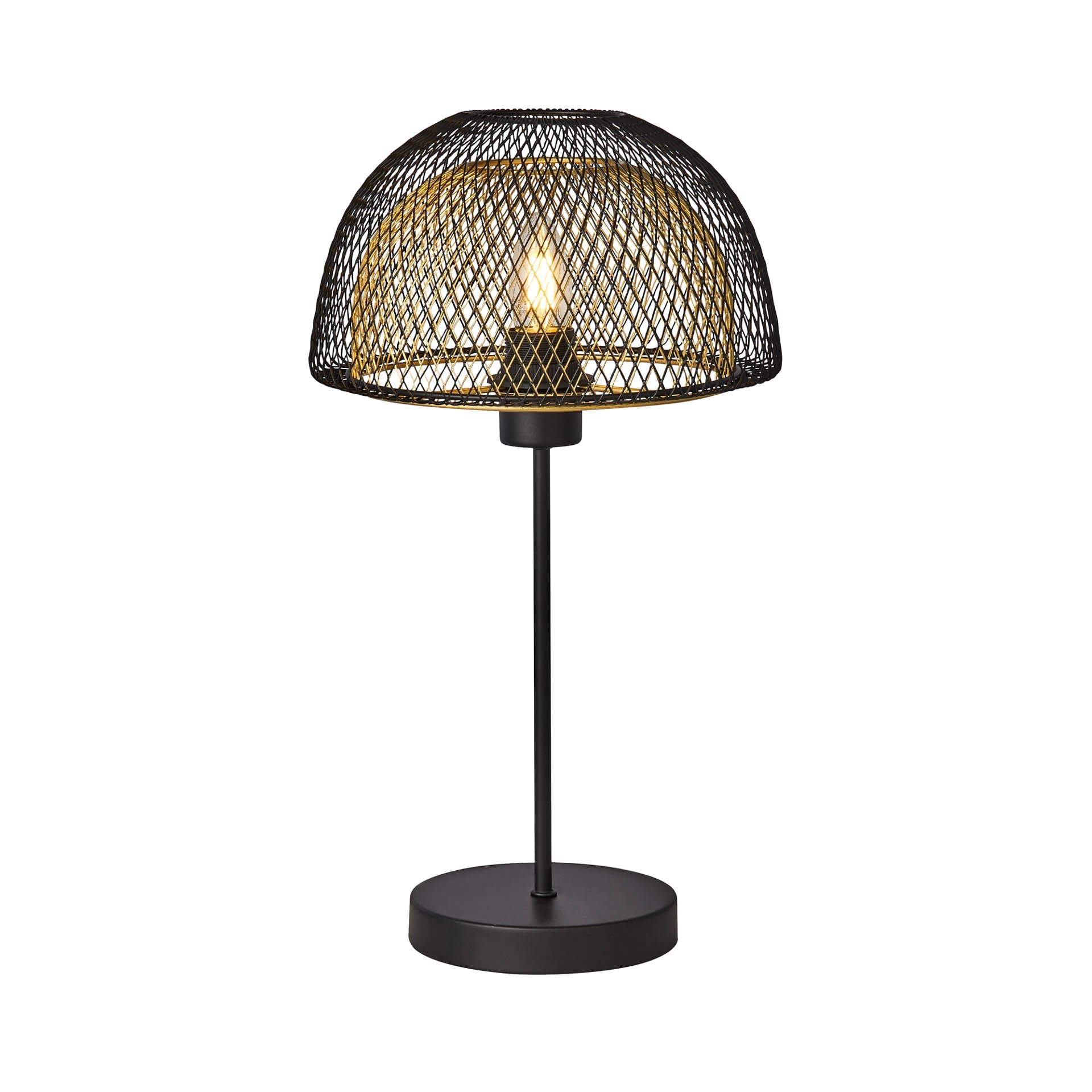 Honeycombe Table Lamp - Black & Gold Metal