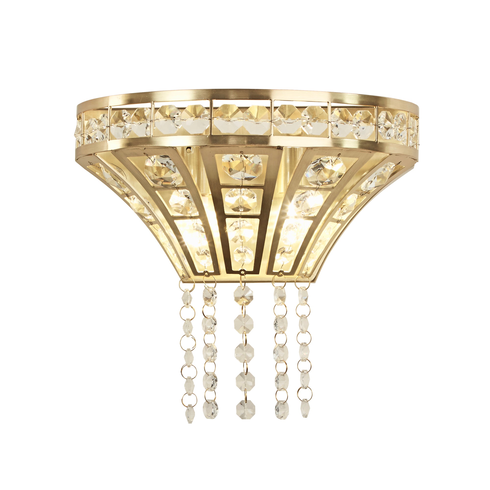 Gemma Wall Light - Satin Brass & Clear Crystal