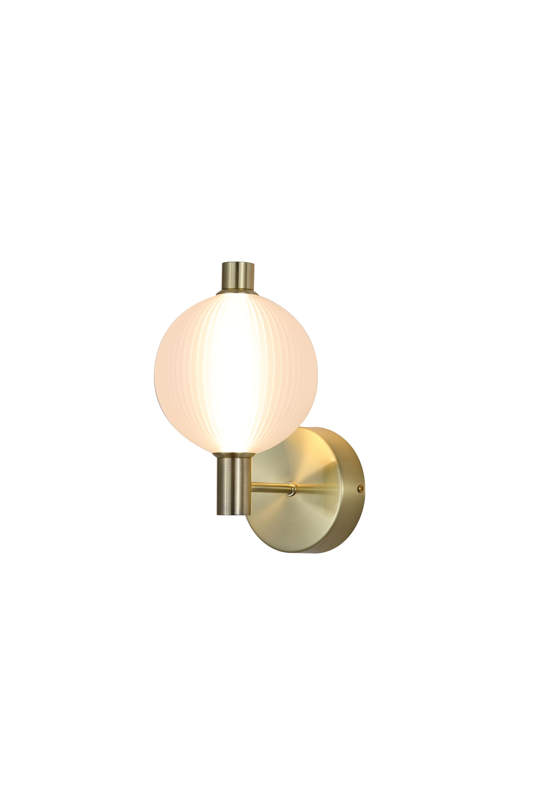 Luminique LED Wall Light, Satin Brass Metal with Glass