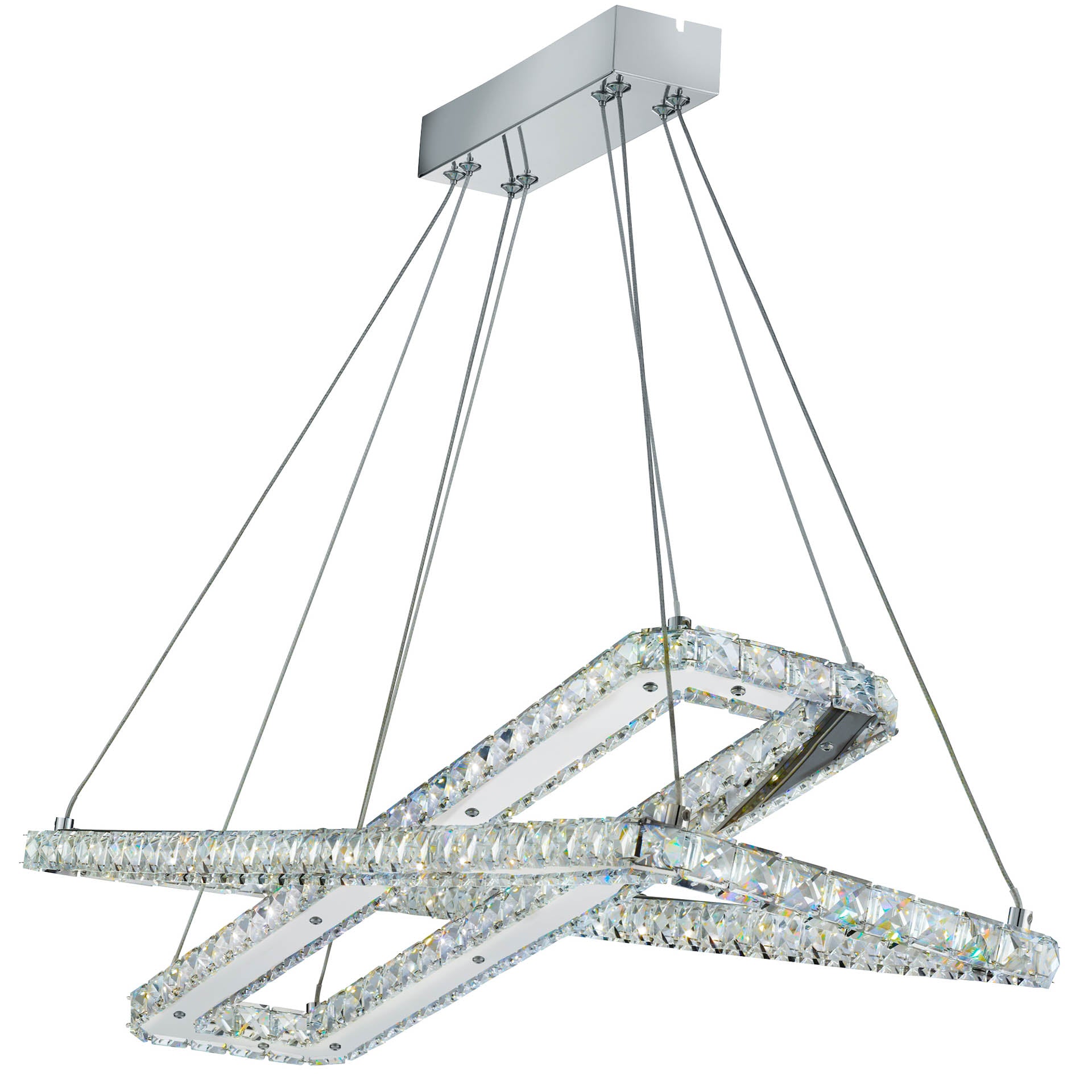 Clover LED Pendant - Chrome & Clear Glass