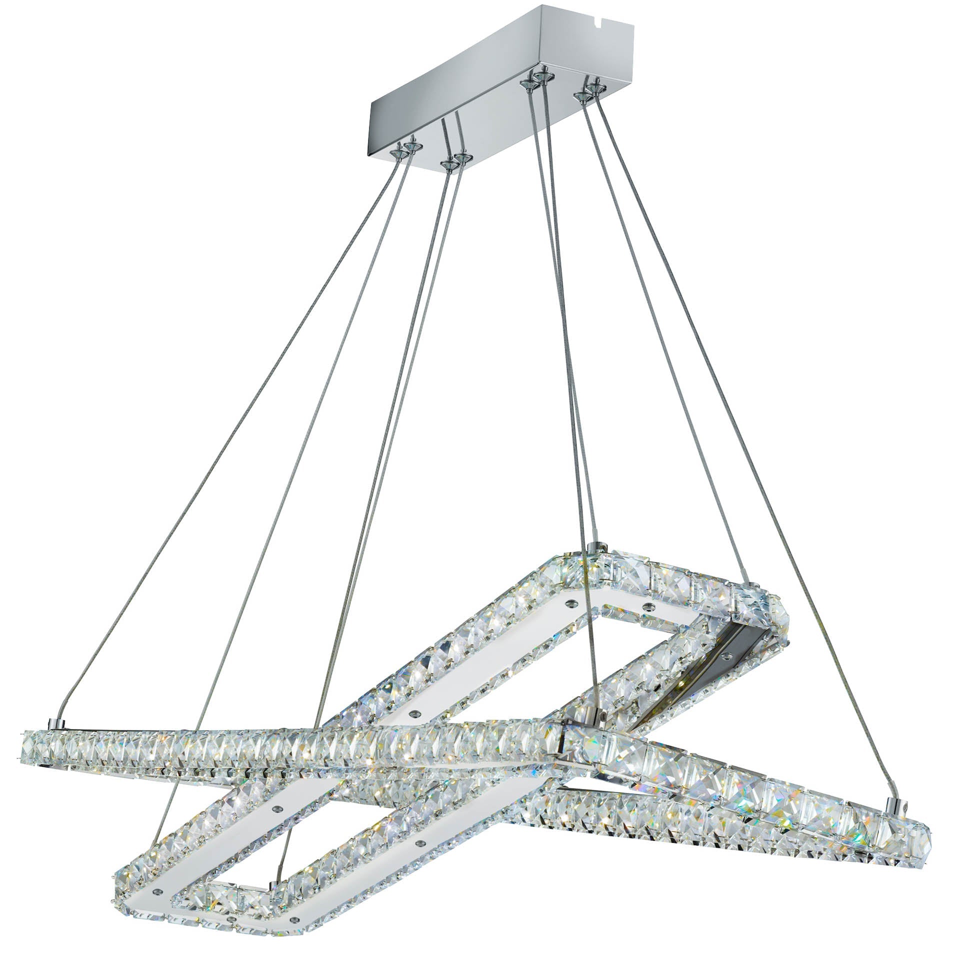 Clover LED Pendant - Chrome & Clear Glass