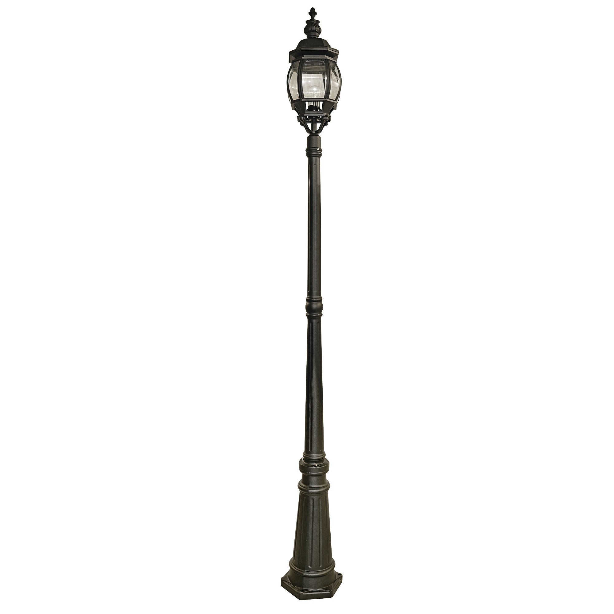 Bel Aire 221cm Outdoor Post - Silk Black & Glass, IP23