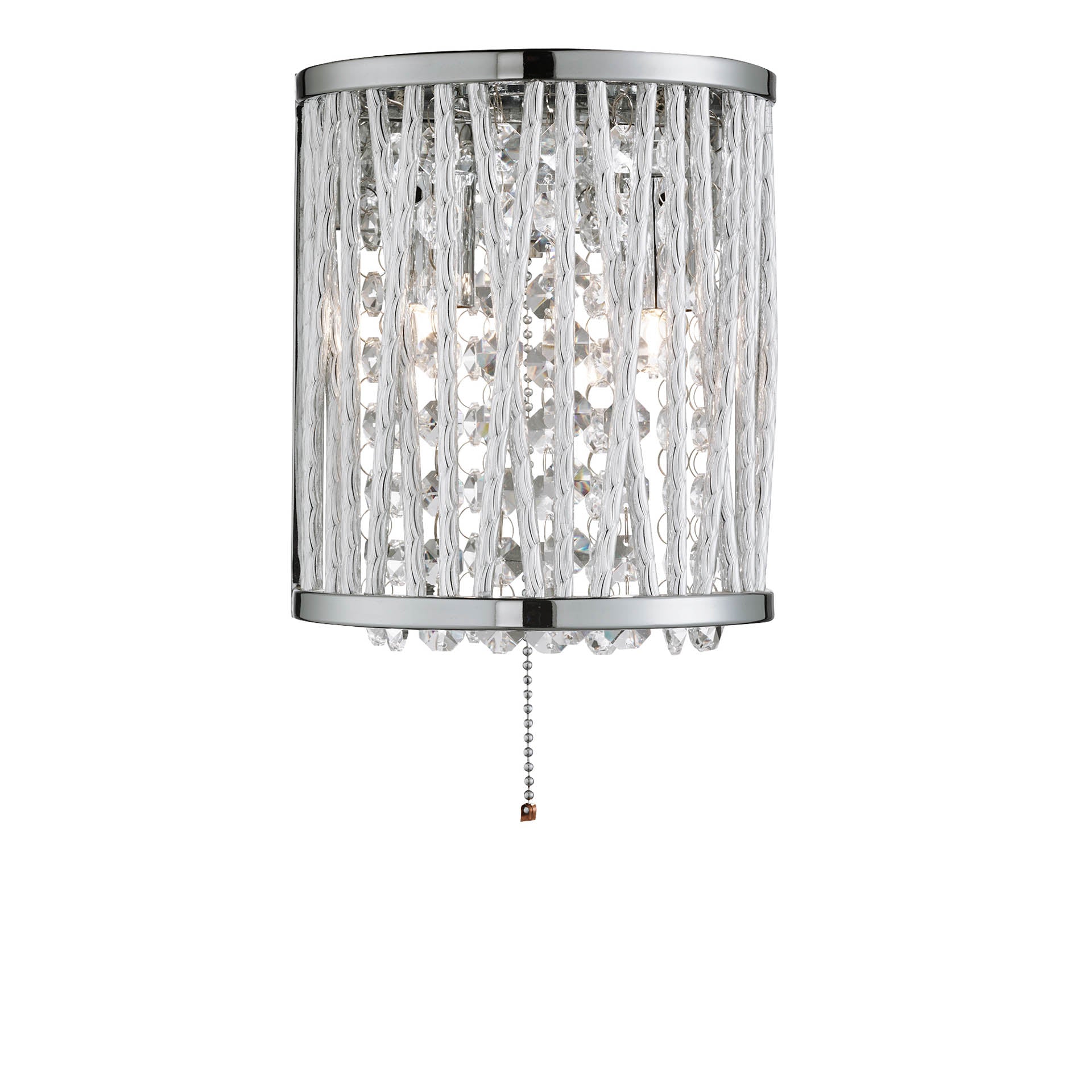 Elise Wall Light - Chrome Metal & Crystal