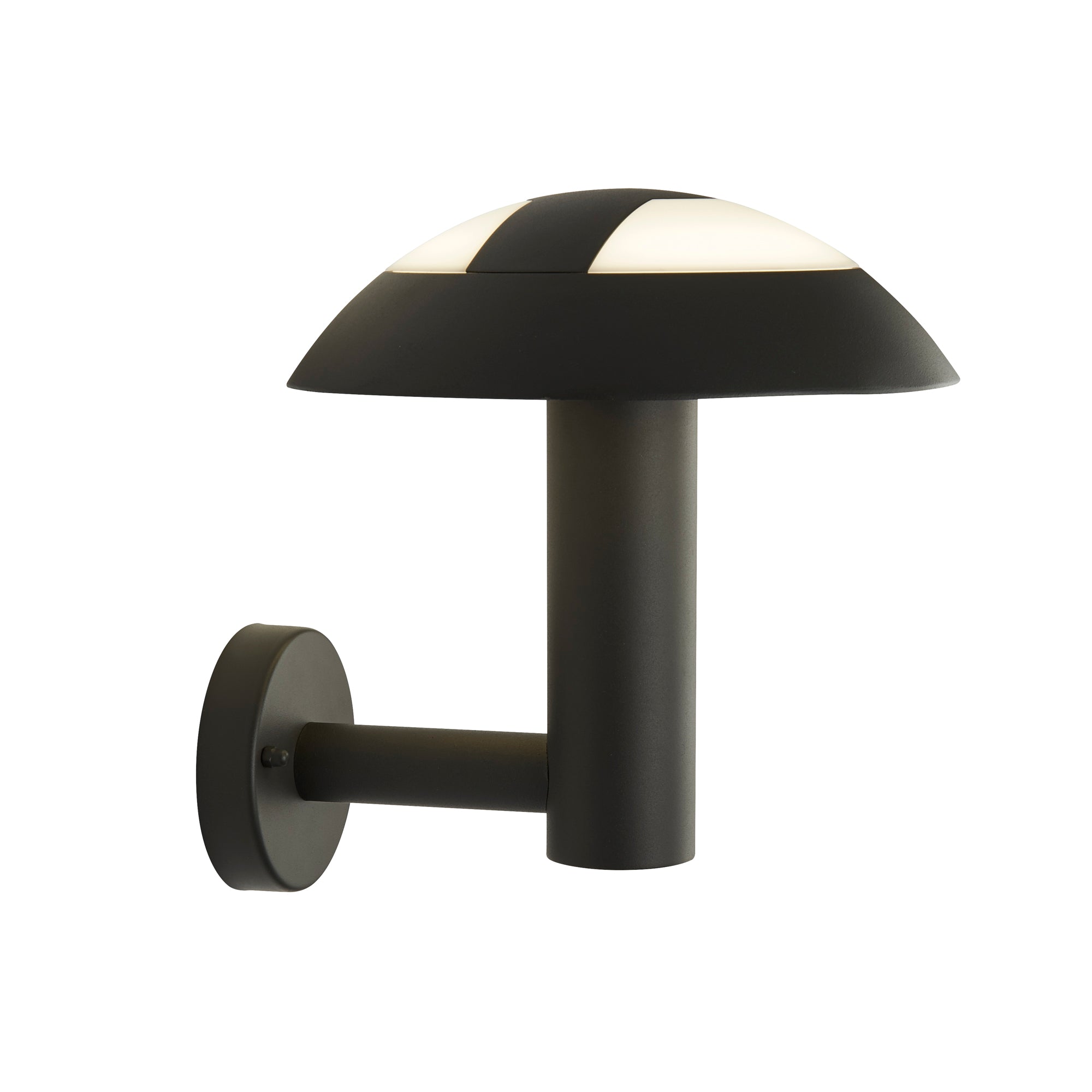 Mushroom Outdoor Wall Light- Grey Metal & Opal Polycarbonate